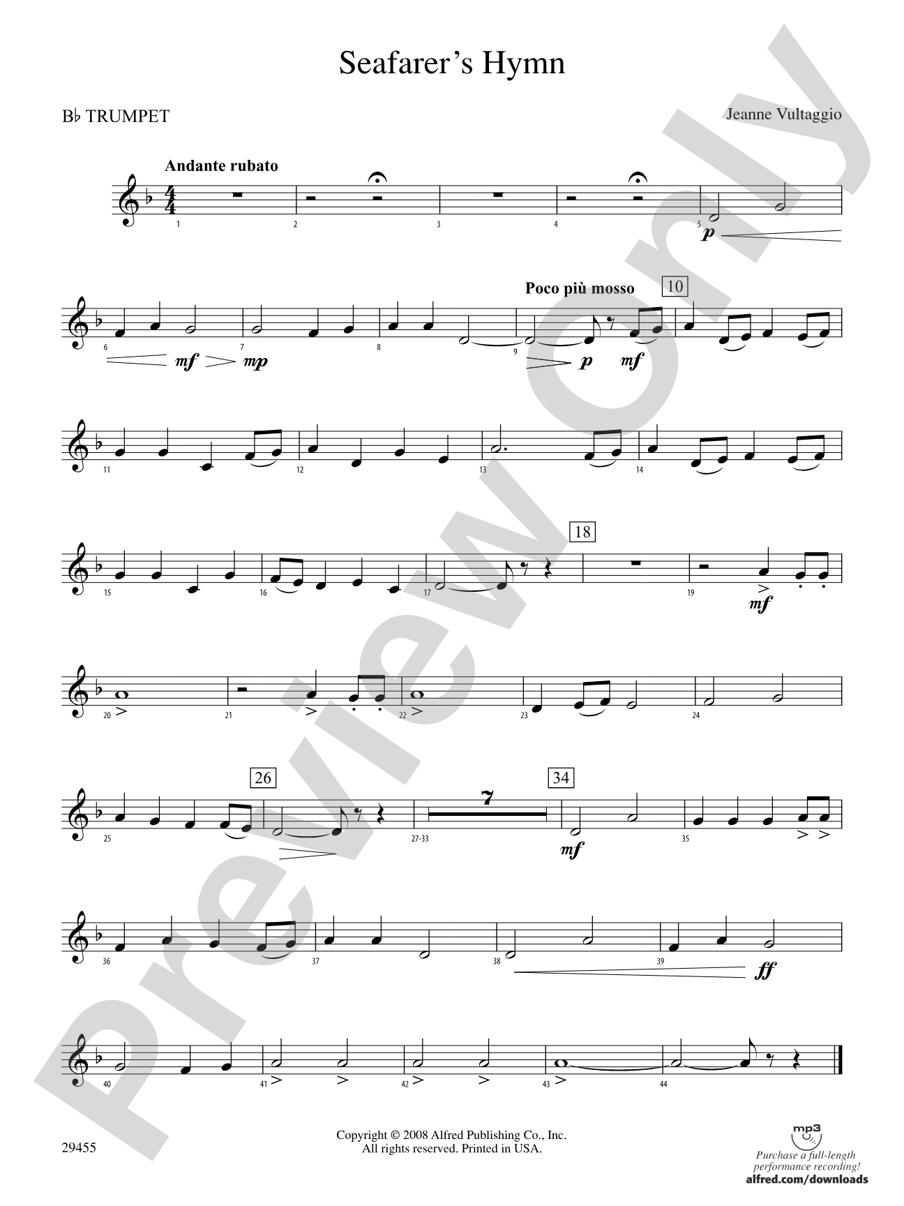 Seafarer's Hymn: 1st B-flat Trumpet