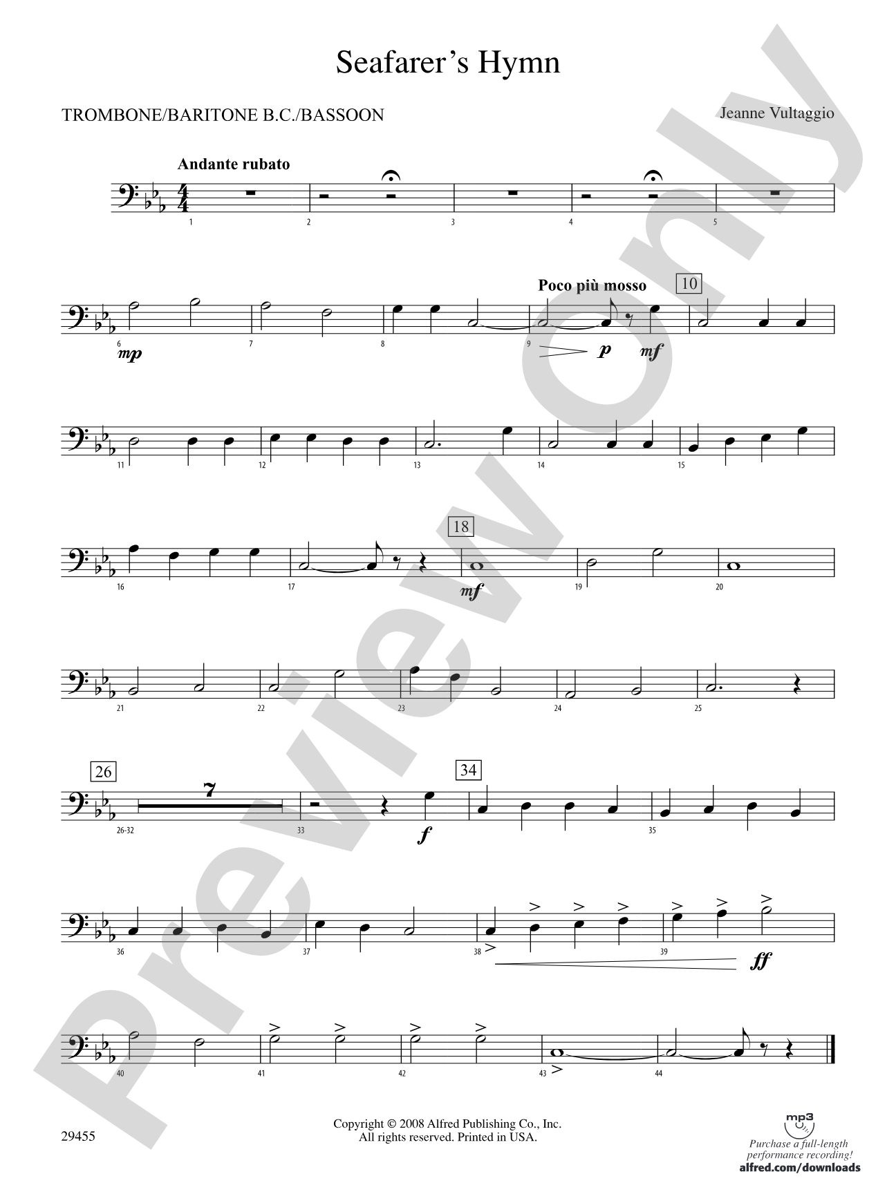 Seafarer's Hymn: 1st Trombone
