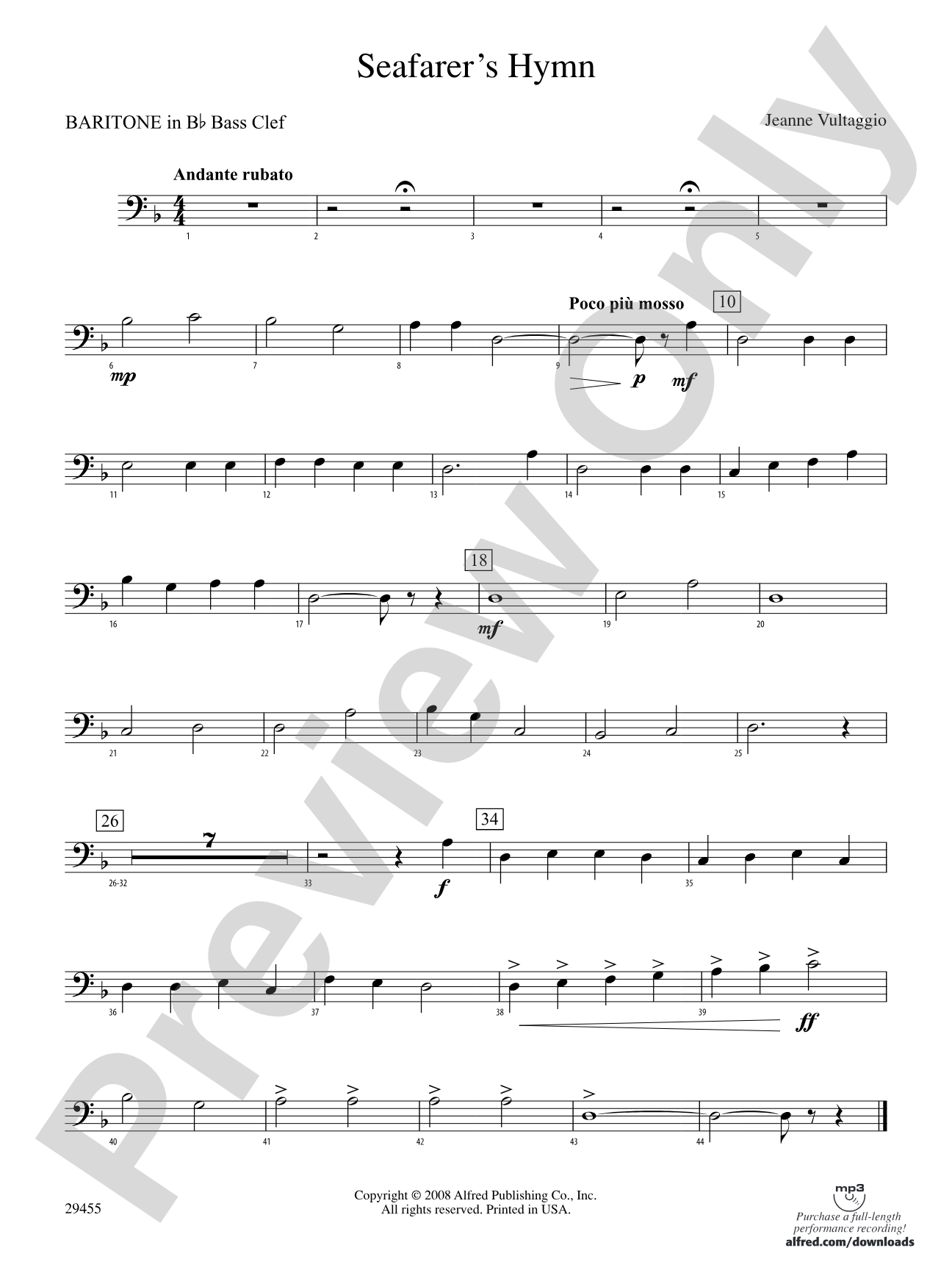 Seafarer's Hymn: (wp) B-flat Baritone B.C.