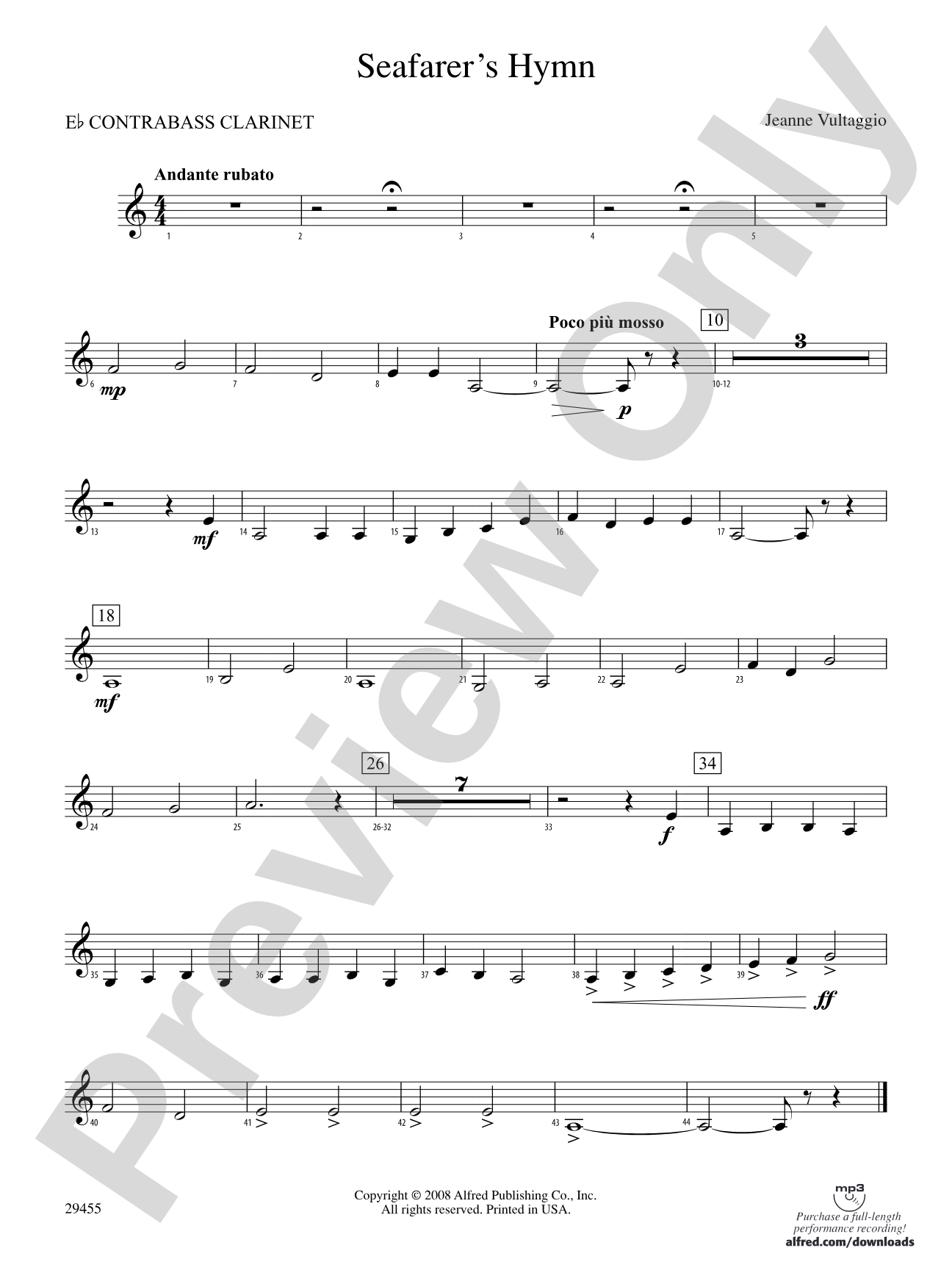 Seafarer's Hymn: (wp) E-flat Contrabass Clarinet