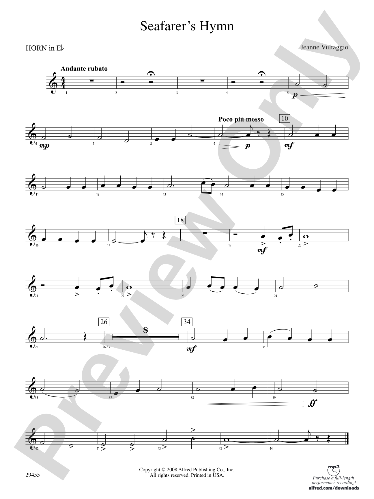 Seafarer's Hymn: (wp) 1st Horn in E-flat