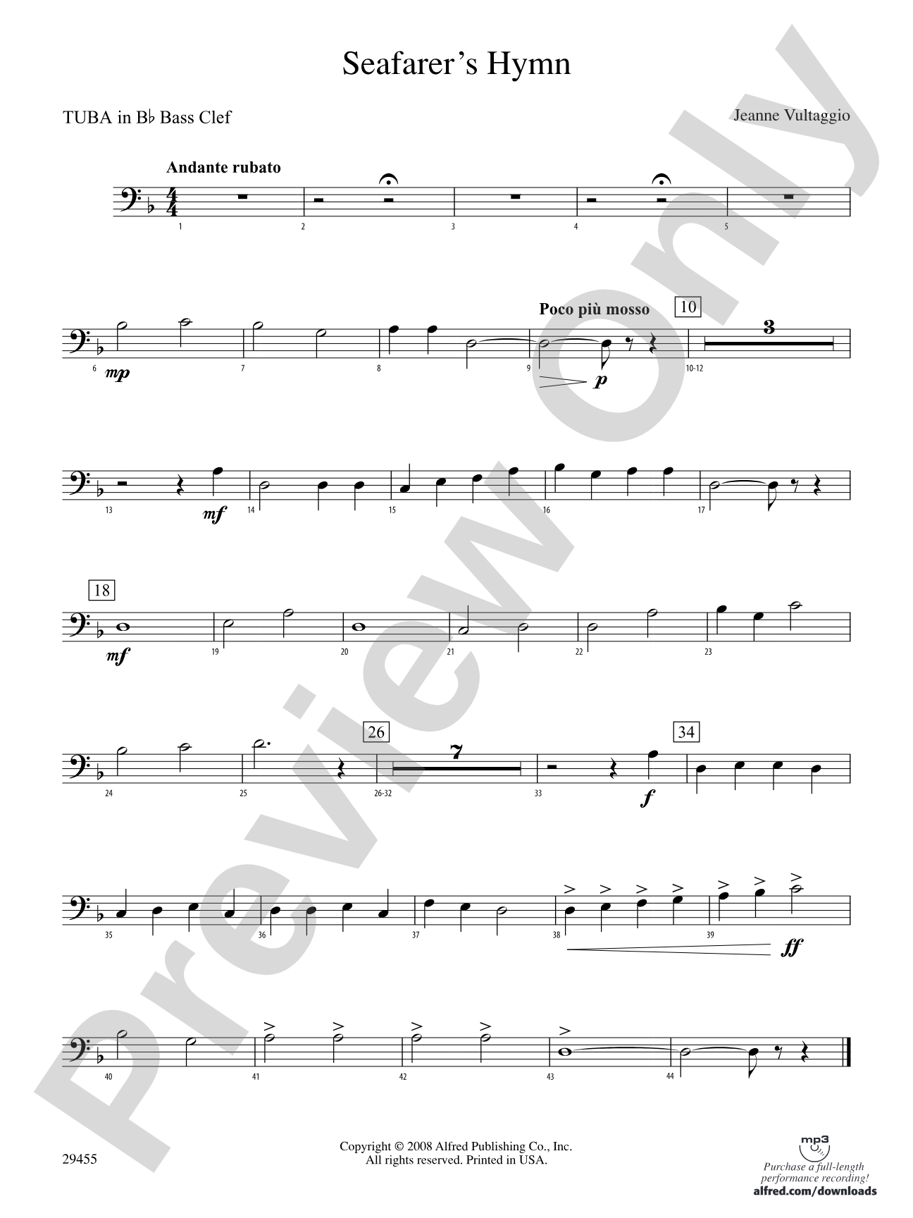 Seafarer's Hymn: (wp) B-flat Tuba B.C.
