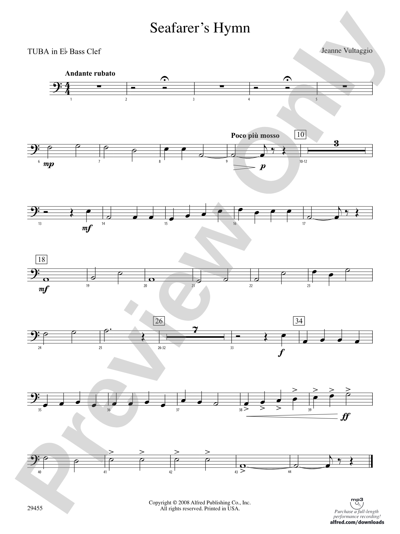 Seafarer's Hymn: (wp) E-flat Tuba B.C.