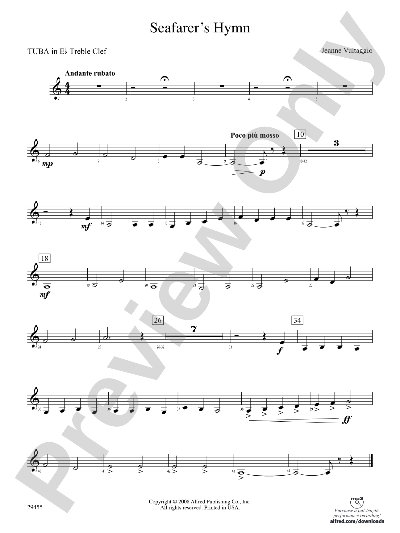 Seafarer's Hymn: (wp) E-flat Tuba T.C.