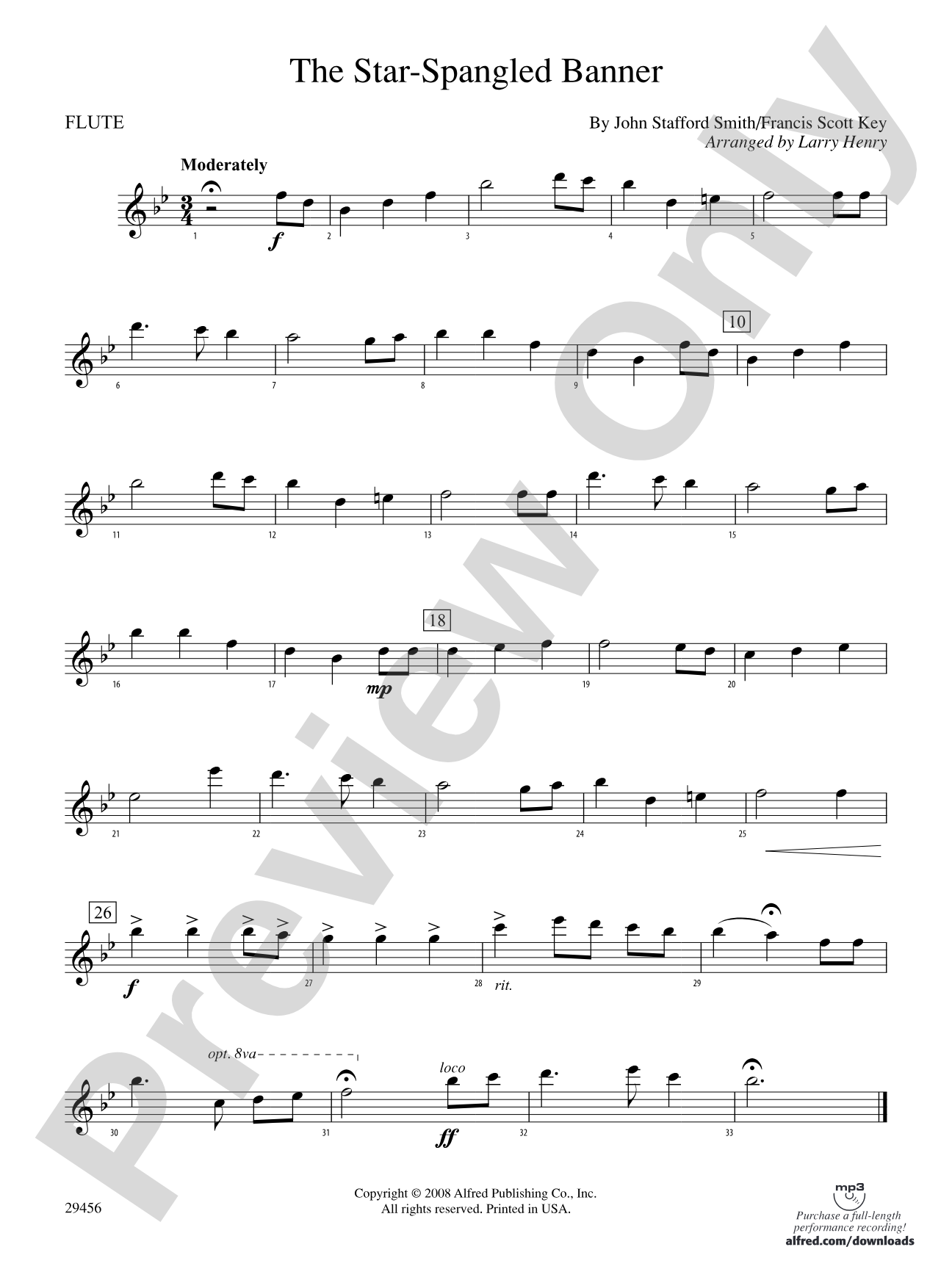 The Star-Spangled Banner: Flute