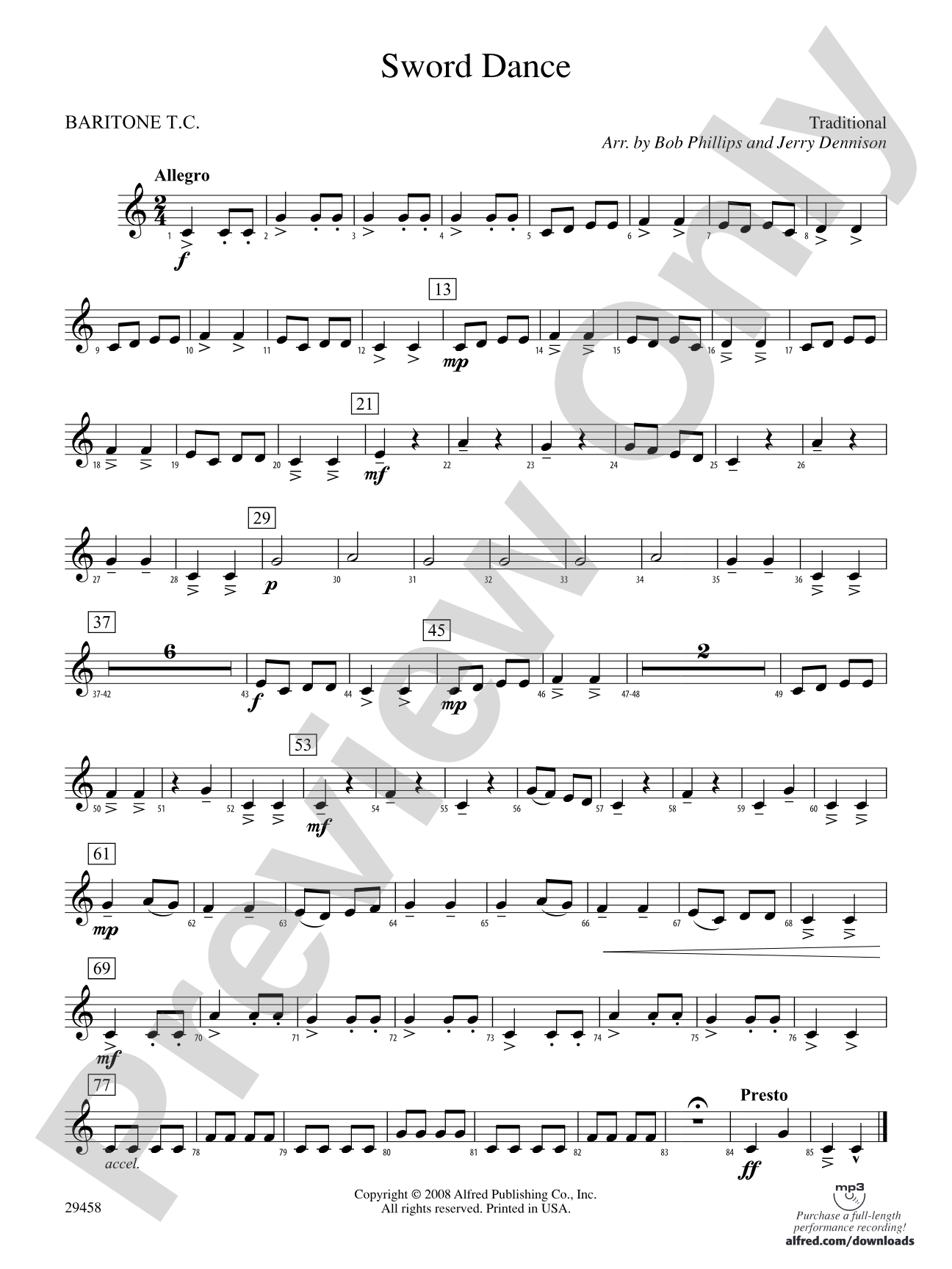 Sword Dance: Baritone T.C.