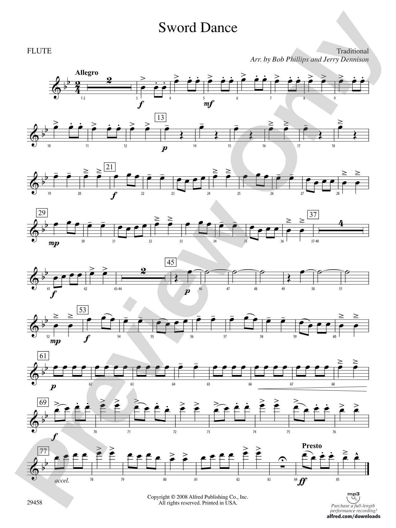 Sword Dance: Flute