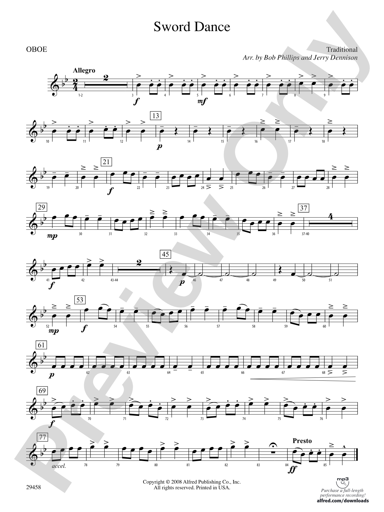 Sword Dance: Oboe