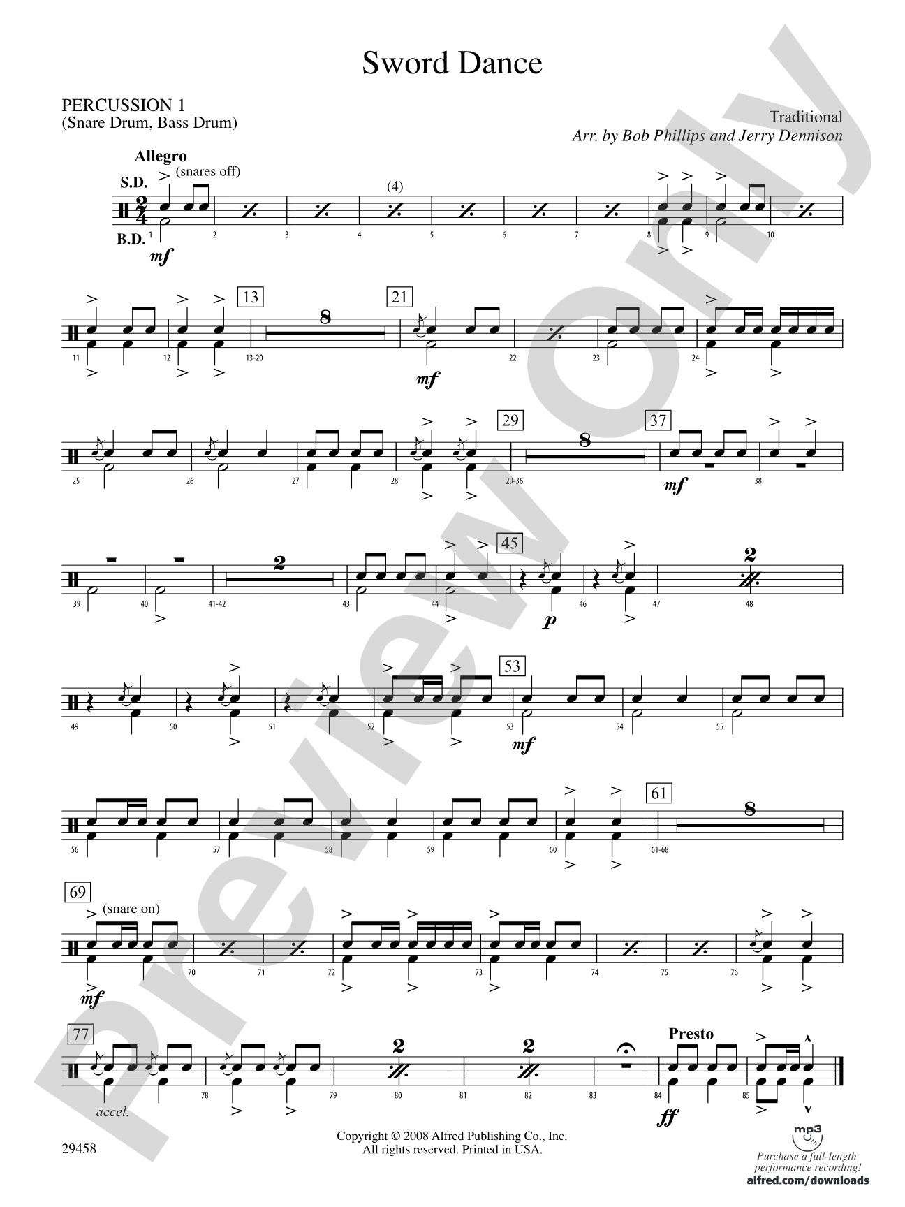 Sword Dance: 1st Percussion