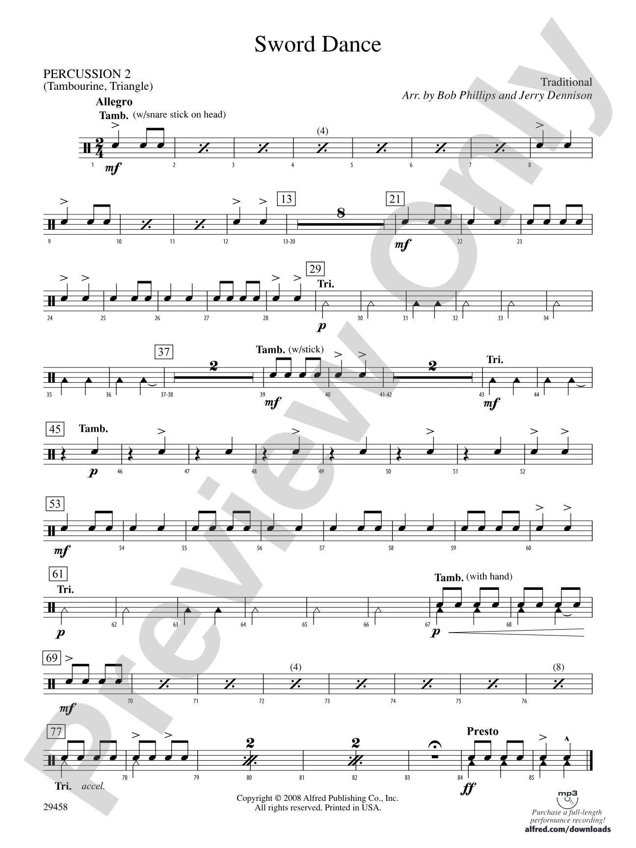 Sword Dance: 2nd Percussion