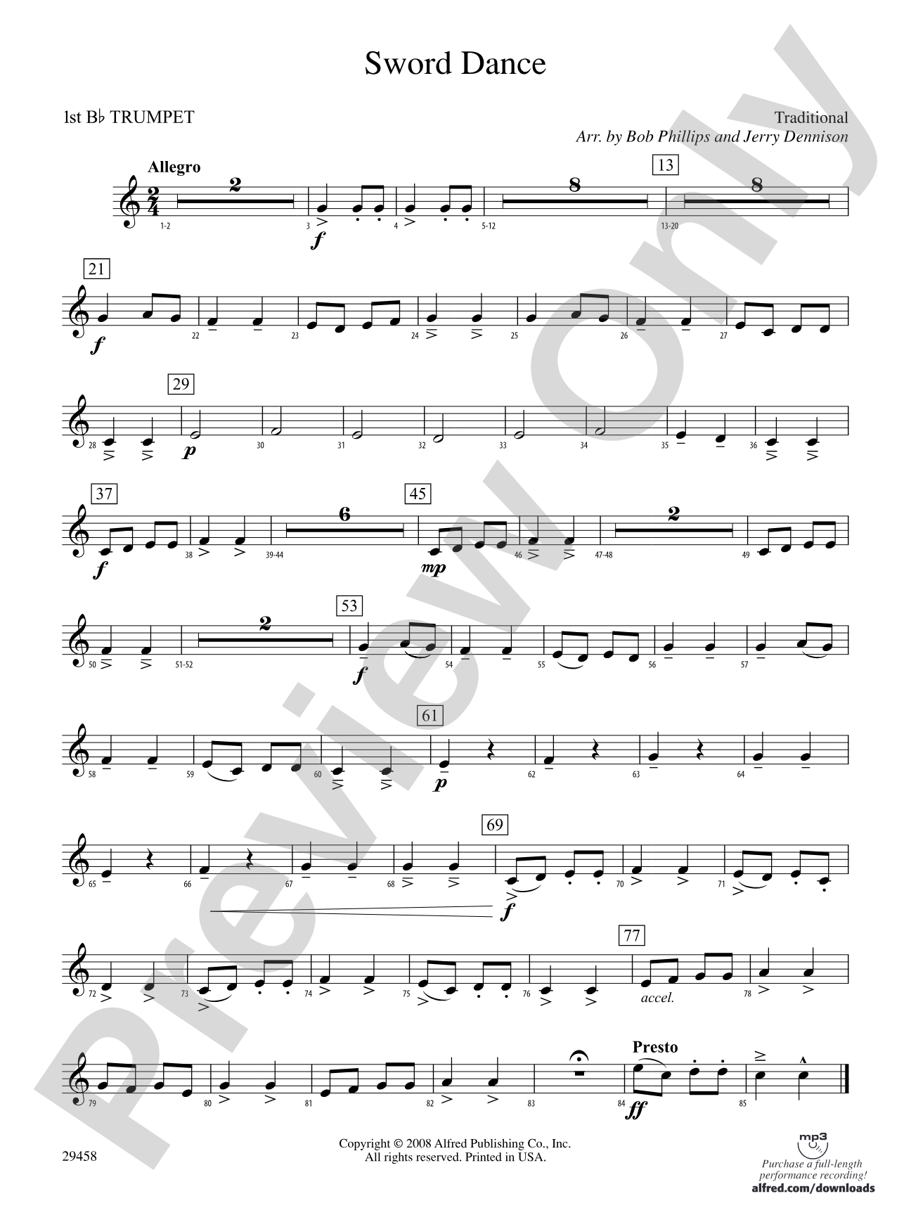 Sword Dance: 1st B-flat Trumpet