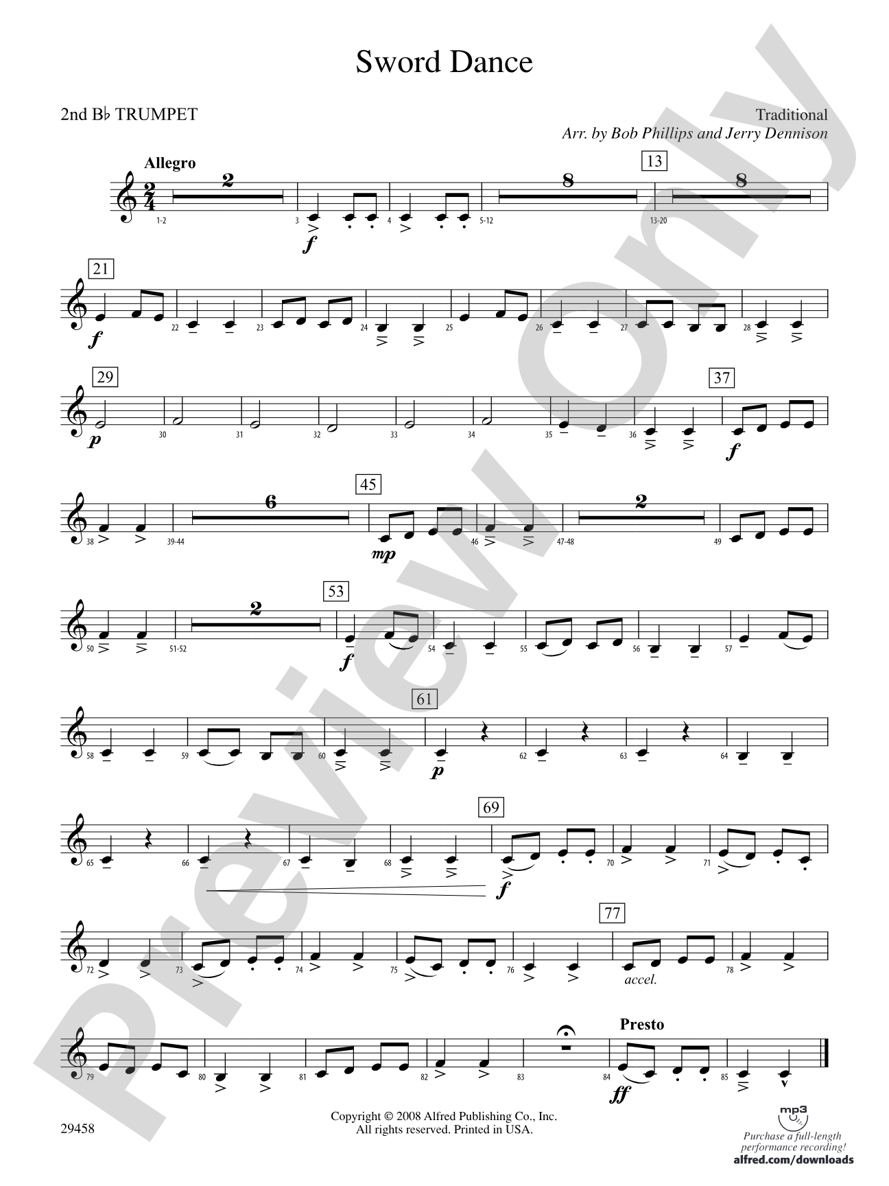 Sword Dance: 2nd B-flat Trumpet