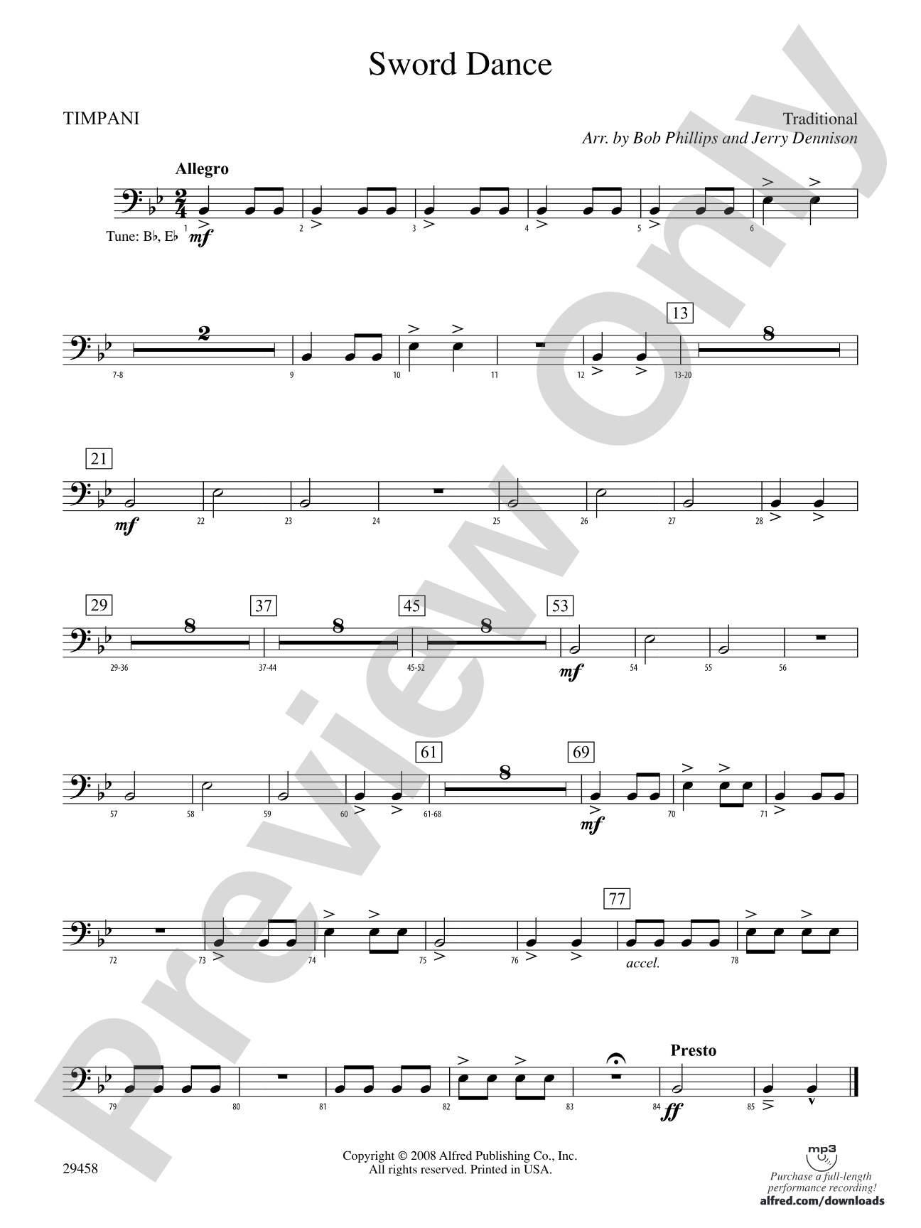 Sword Dance: Timpani