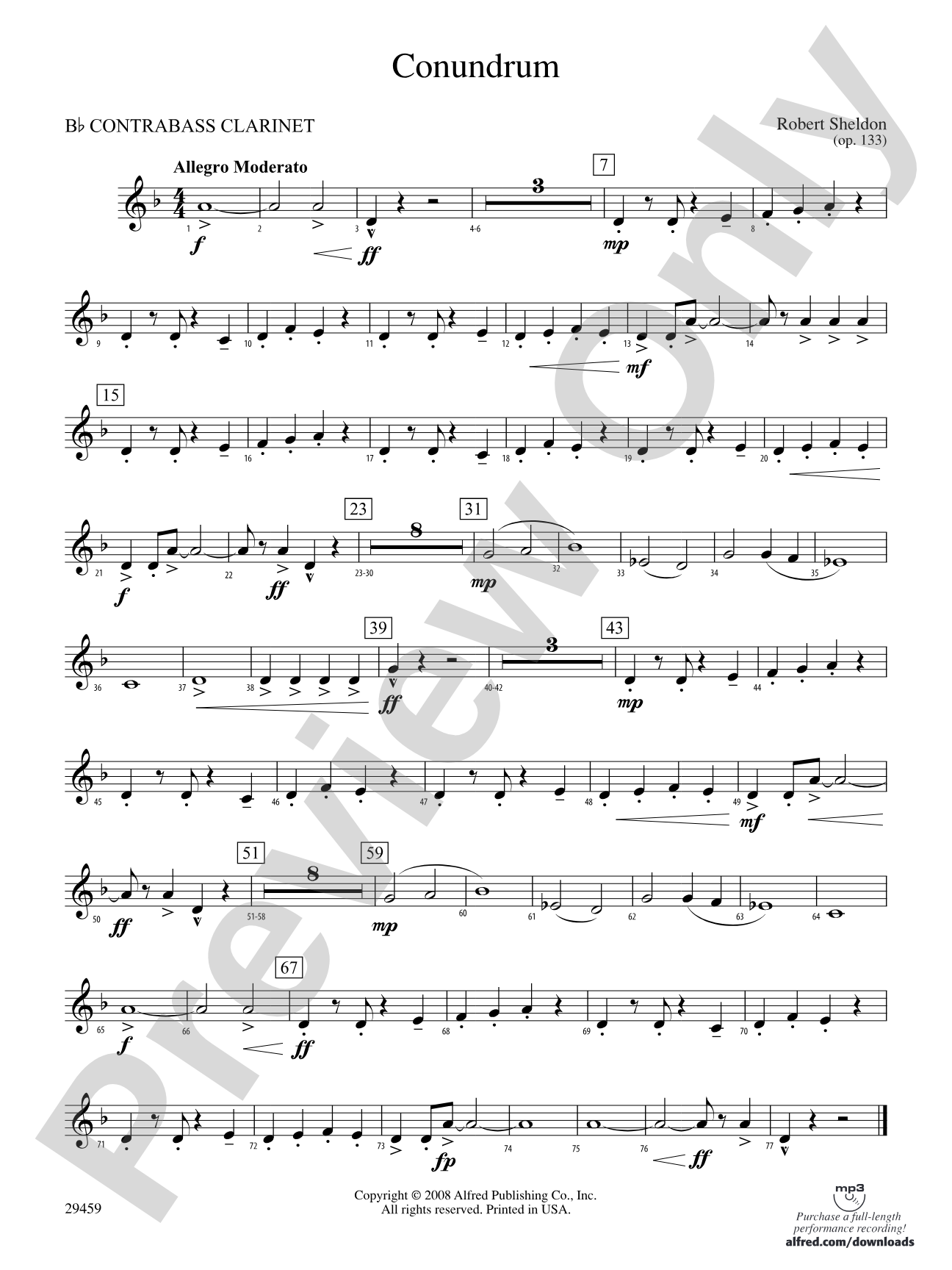 Conundrum: (wp) B-flat Contrabass Clarinet