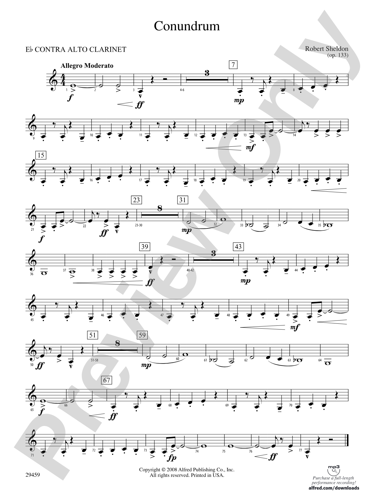 Conundrum: (wp) E-flat Contrabass Clarinet