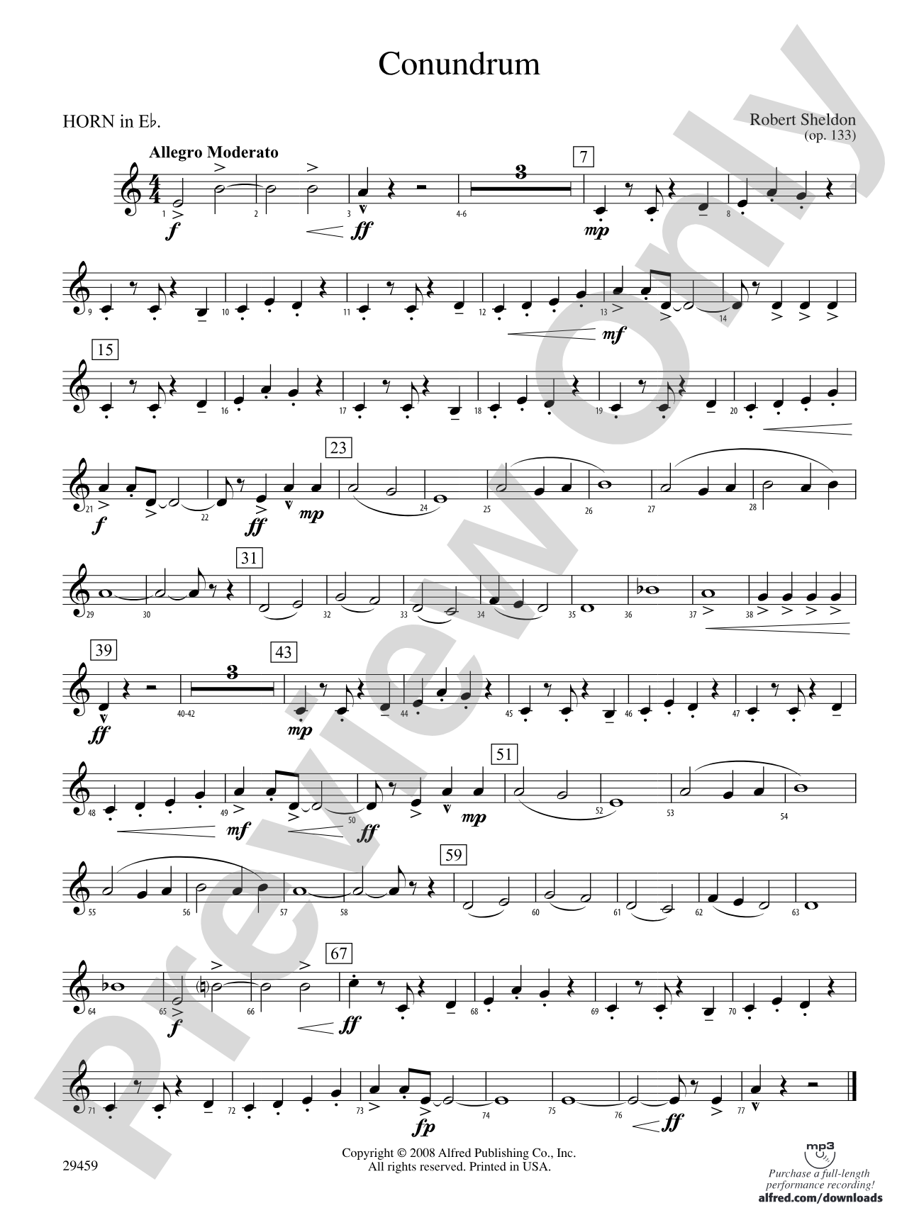 Conundrum: (wp) 1st Horn in E-flat