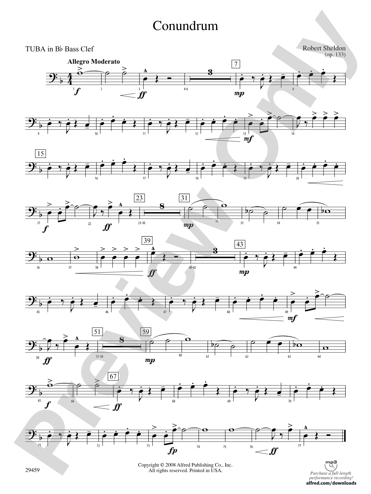 Conundrum: (wp) B-flat Tuba B.C.