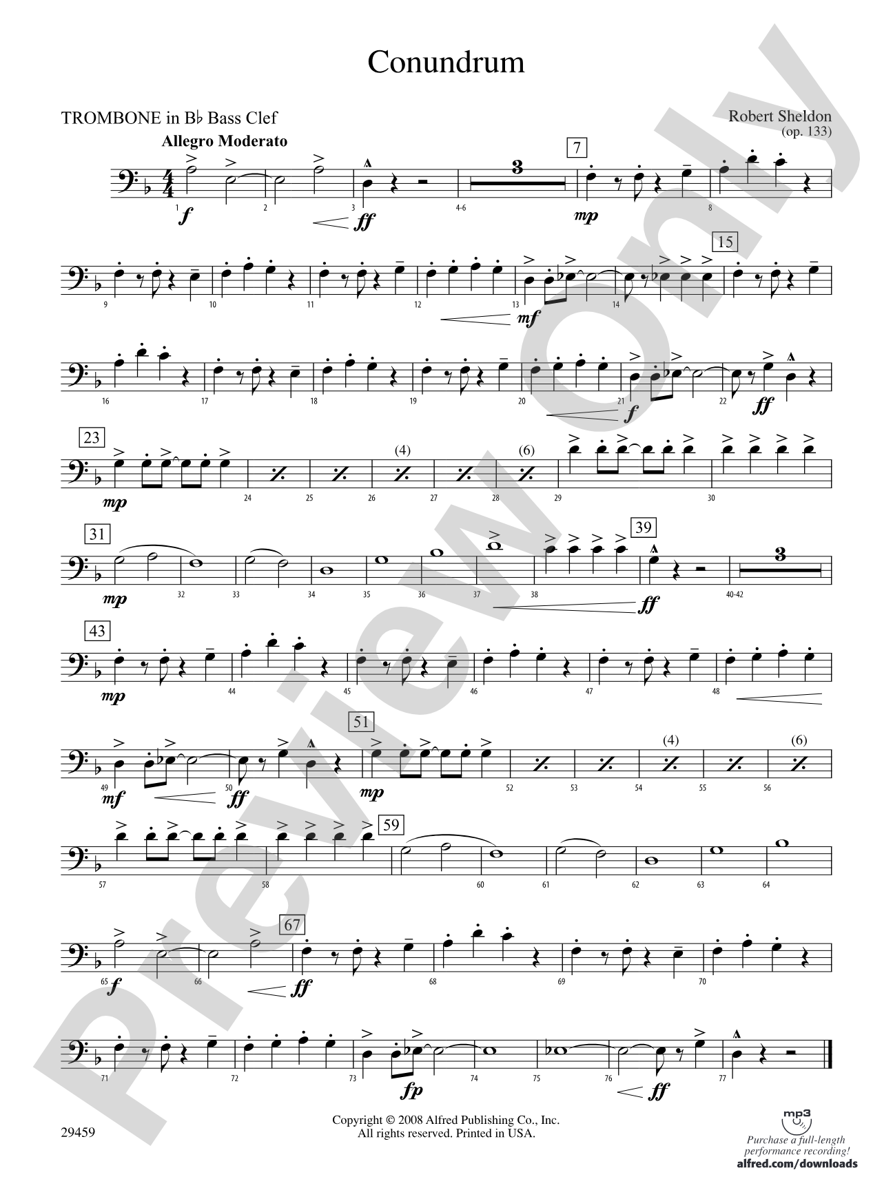 Conundrum: (wp) 1st B-flat Trombone B.C.