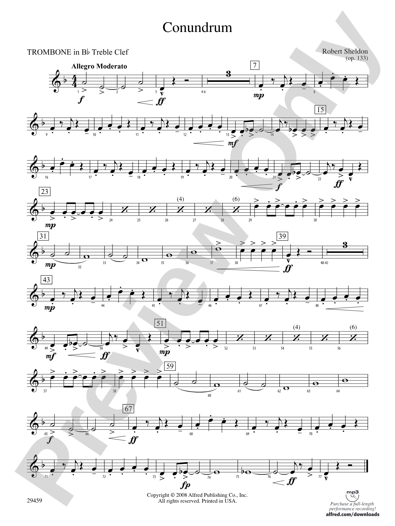 Conundrum: (wp) 1st B-flat Trombone T.C.