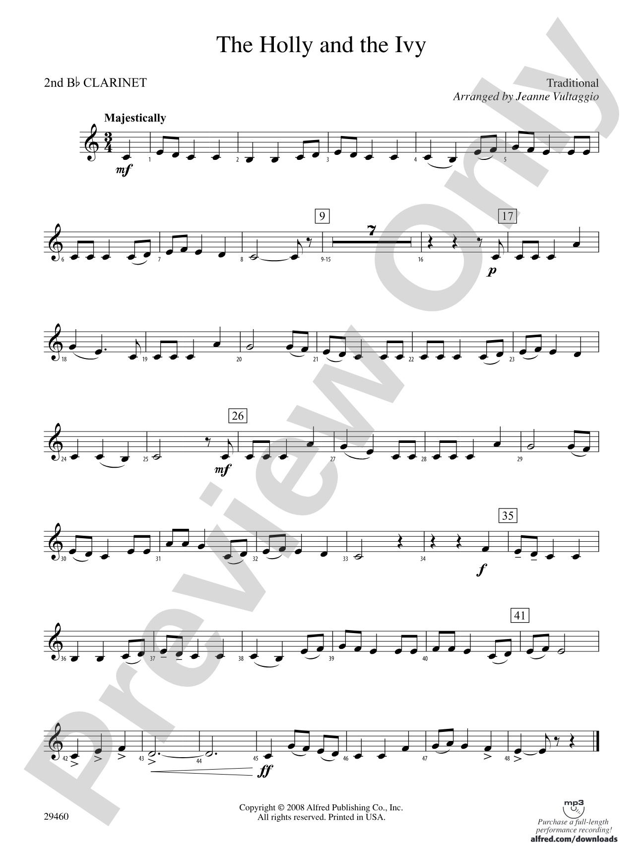 The Holly and the Ivy: 2nd B-flat Clarinet