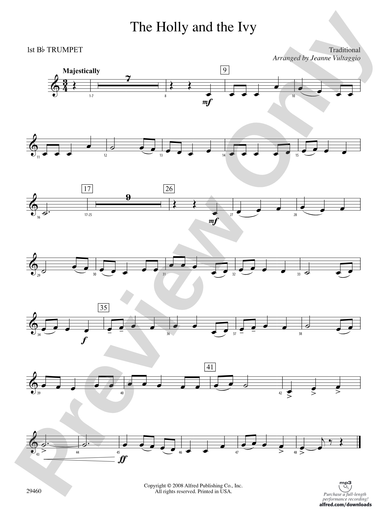 The Holly and the Ivy: 1st B-flat Trumpet