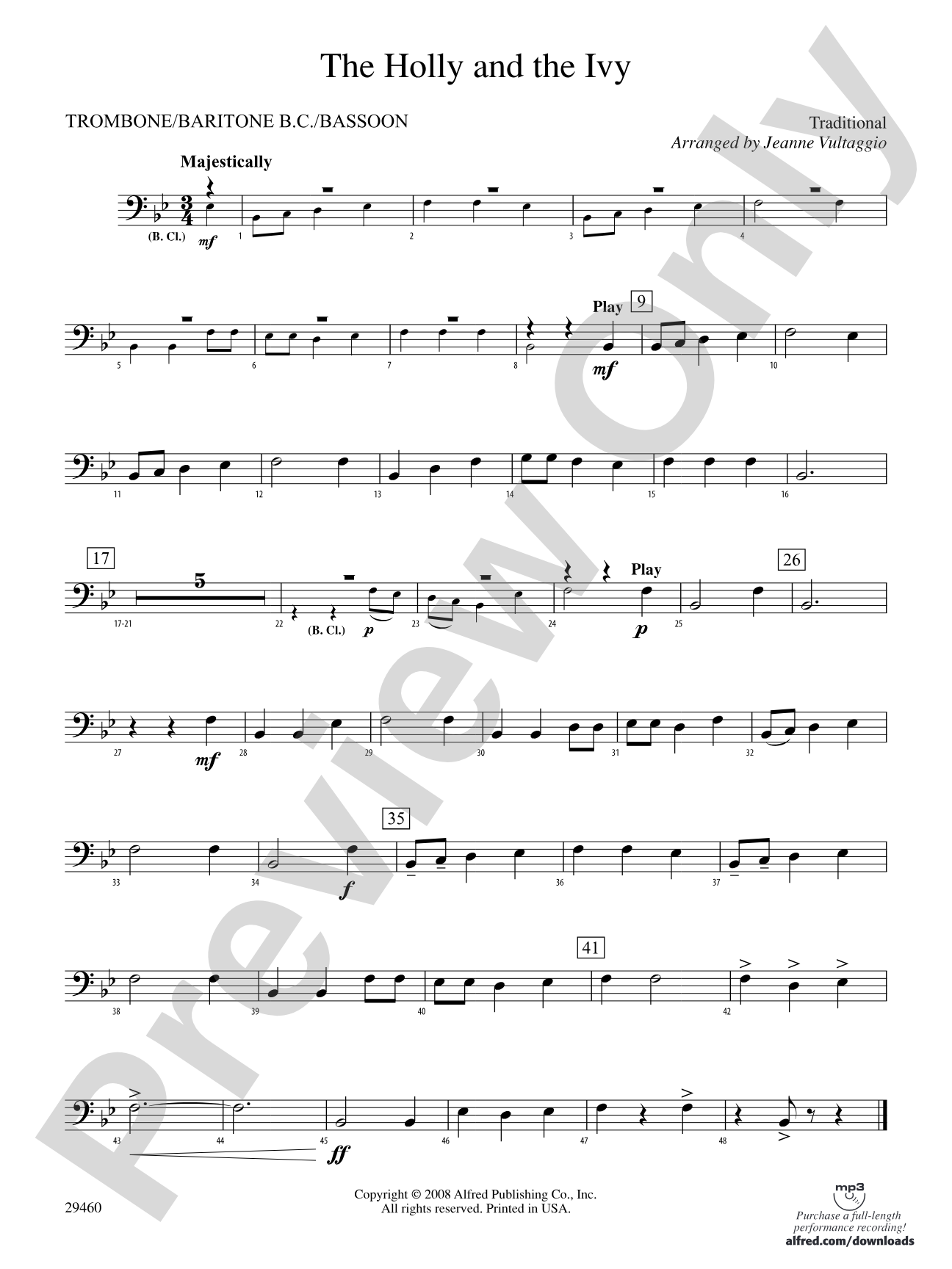 The Holly and the Ivy: 1st Trombone