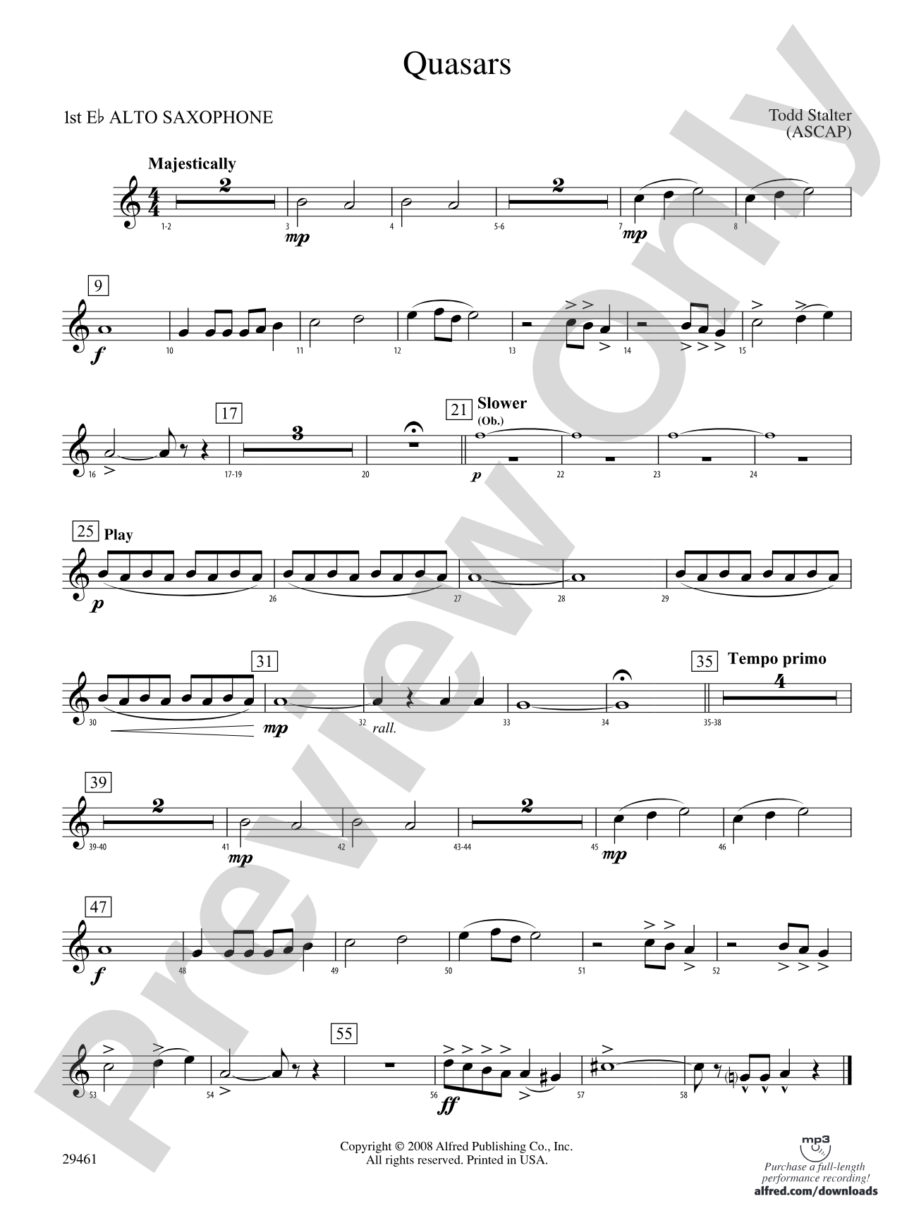 Quasars: E-flat Alto Saxophone