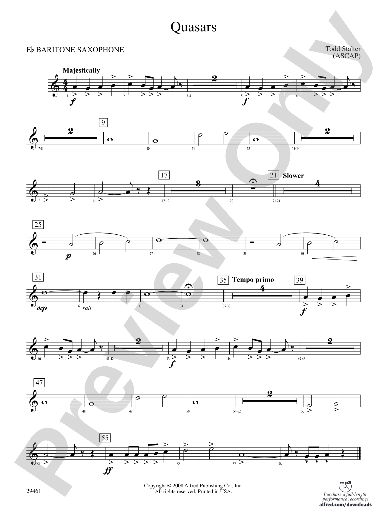 Quasars: E-flat Baritone Saxophone