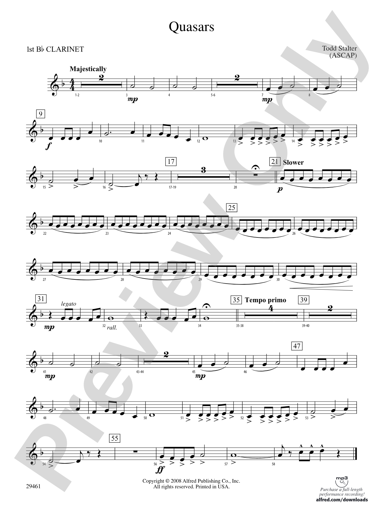 Quasars: 1st B-flat Clarinet