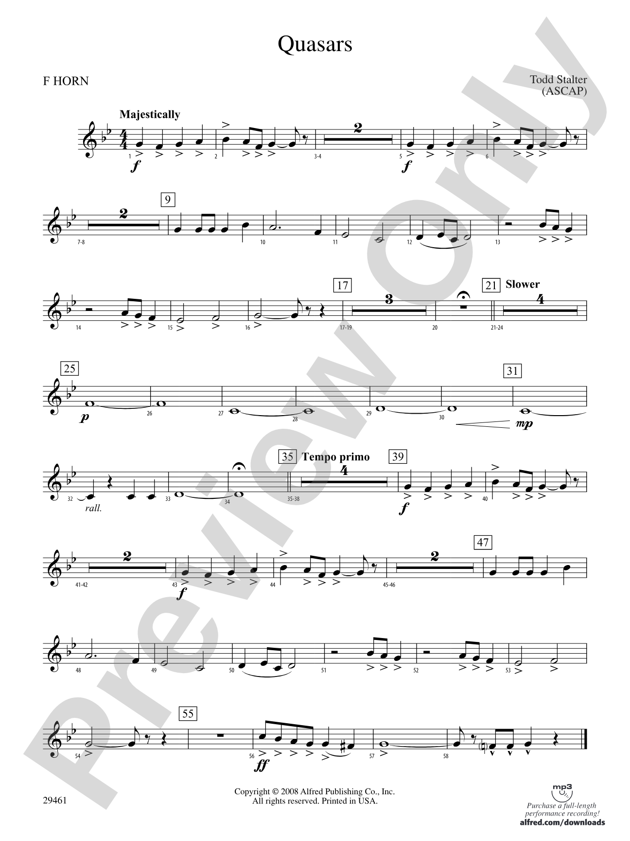 Quasars: 1st F Horn