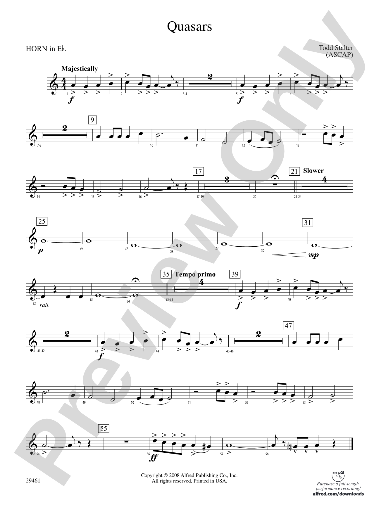 Quasars: (wp) 1st Horn in E-flat