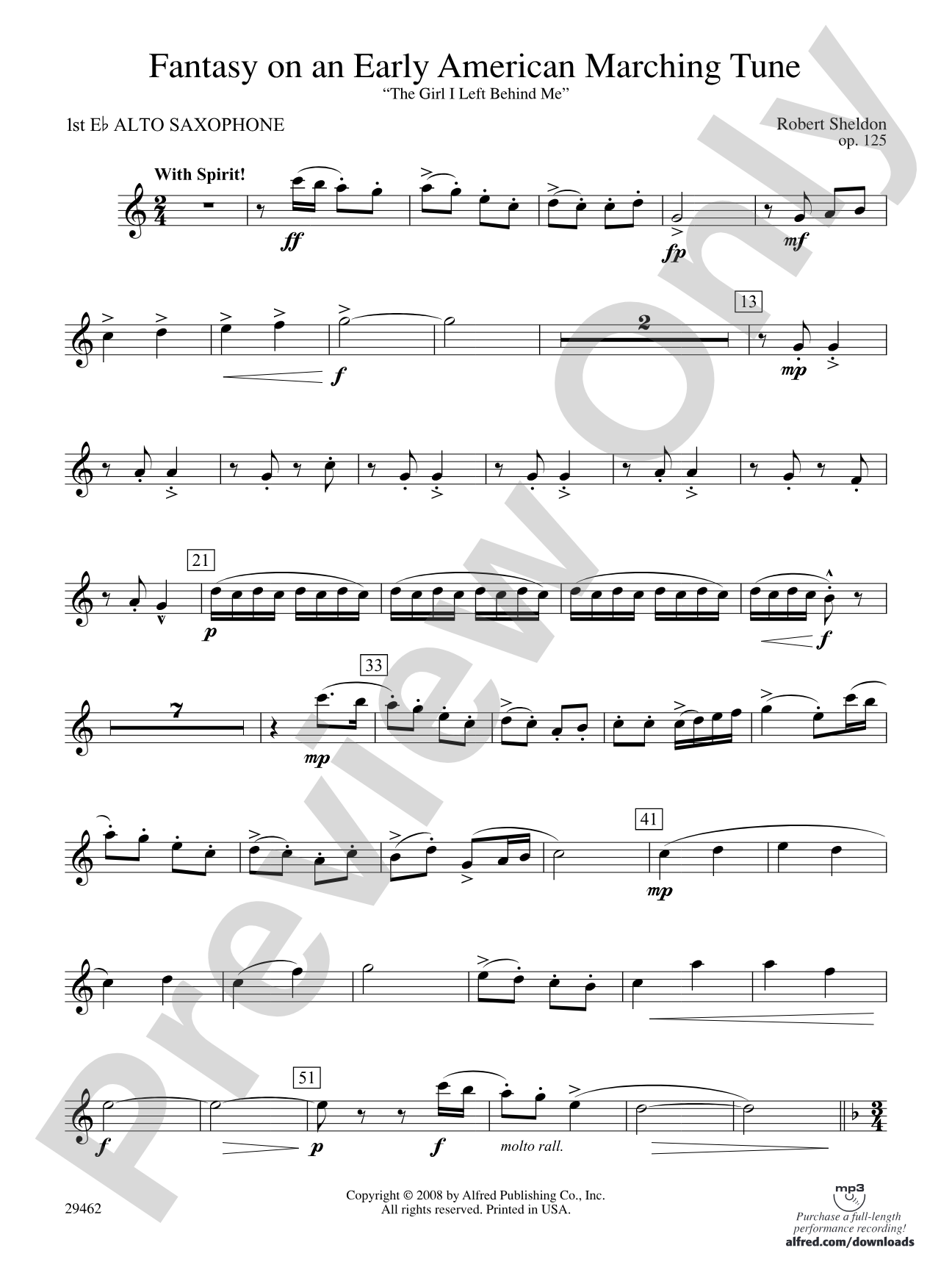 Fantasy on an Early American Marching Tune: E-flat Alto Saxophone