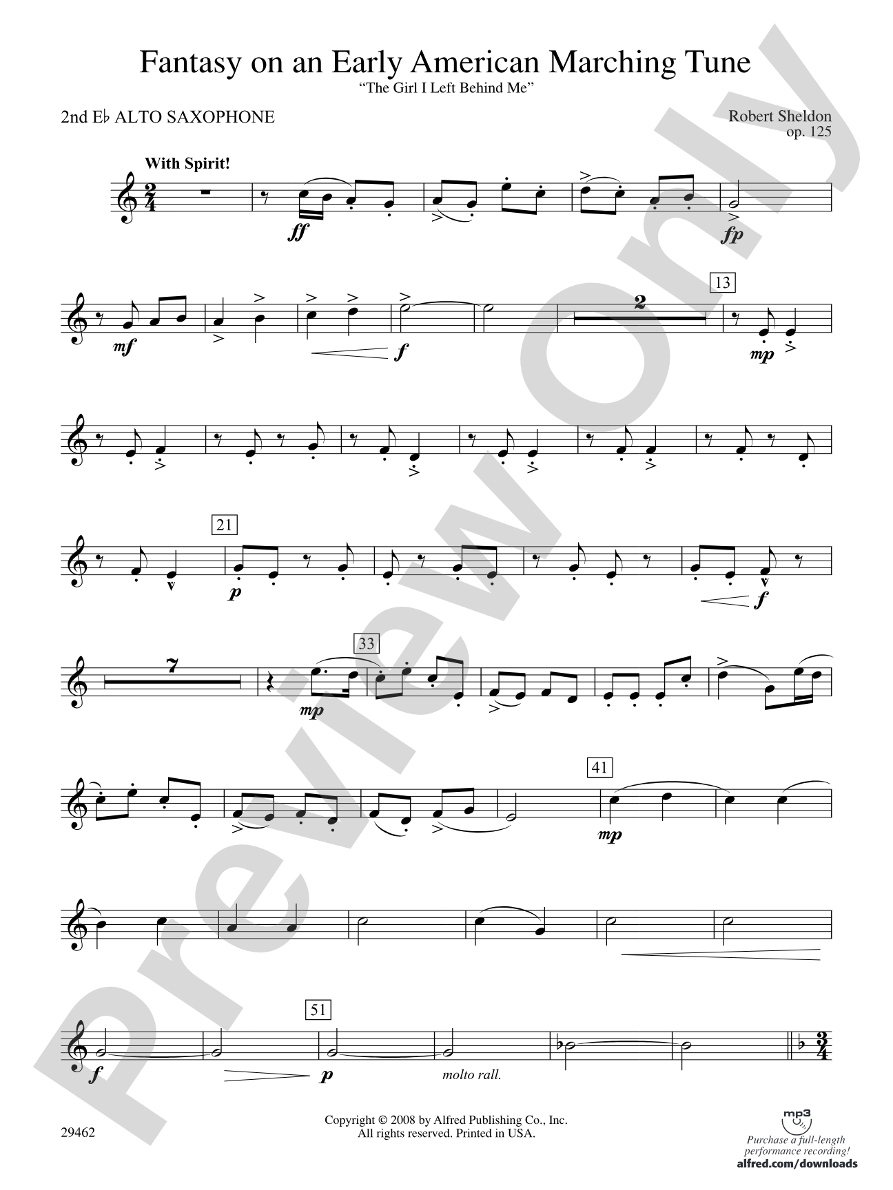 Fantasy on an Early American Marching Tune: 2nd E-flat Alto Saxophone