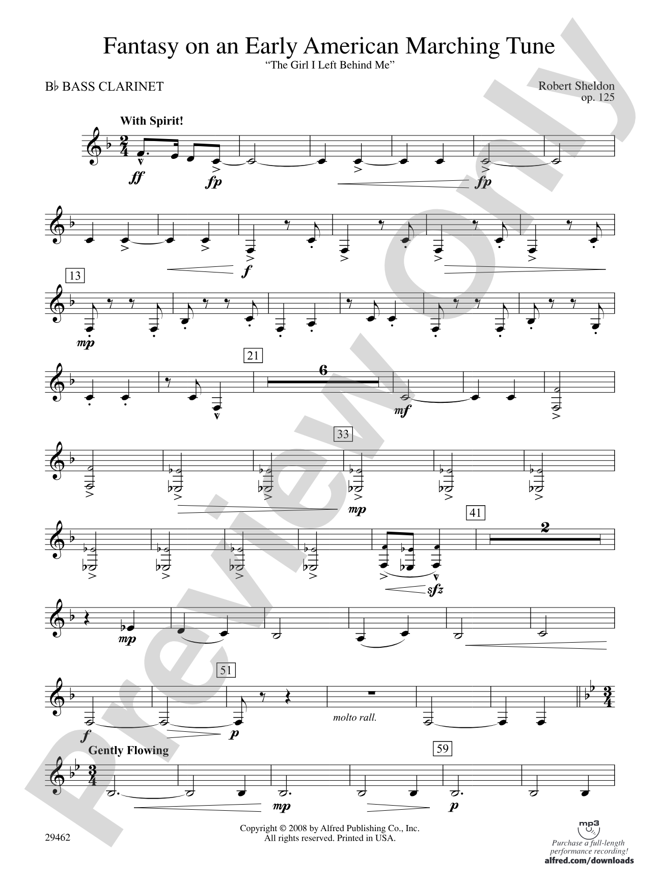 Fantasy on an Early American Marching Tune: B-flat Bass Clarinet