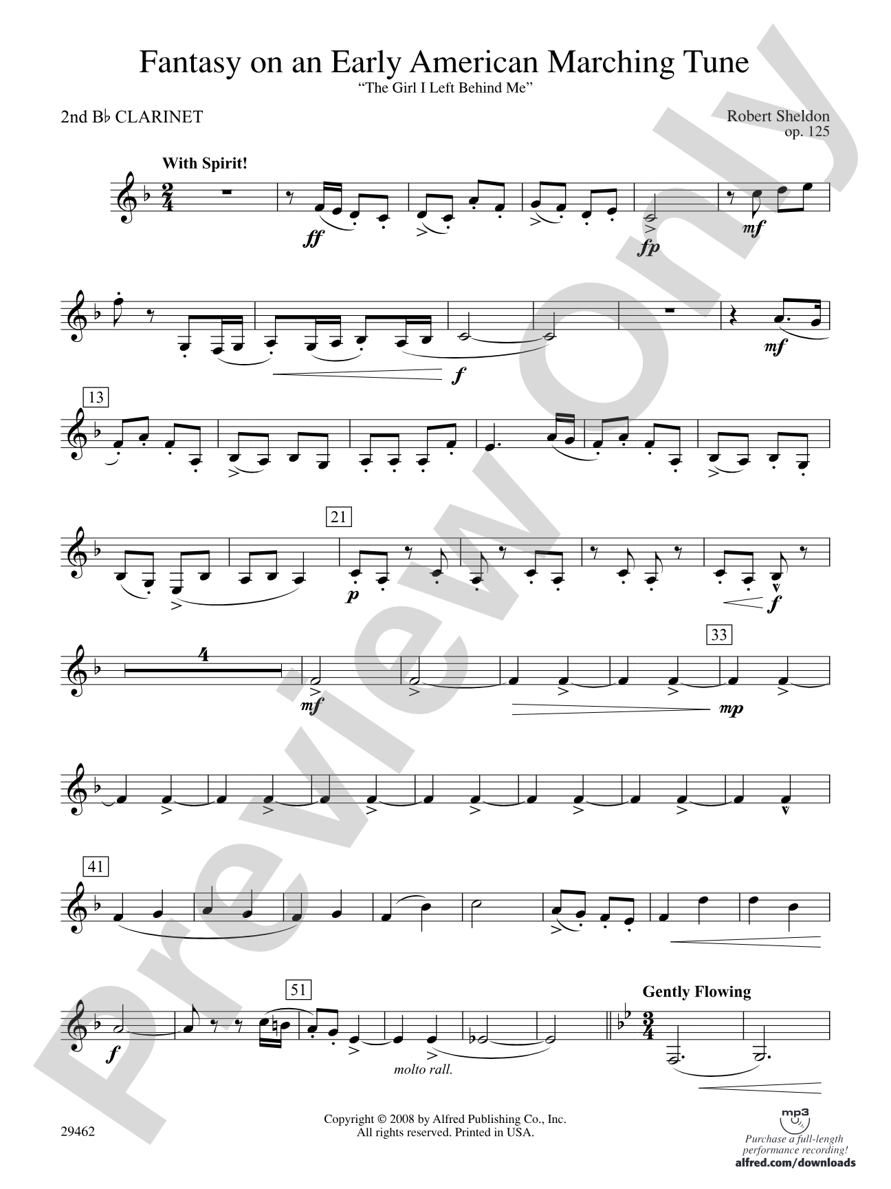 Fantasy on an Early American Marching Tune: 2nd B-flat Clarinet