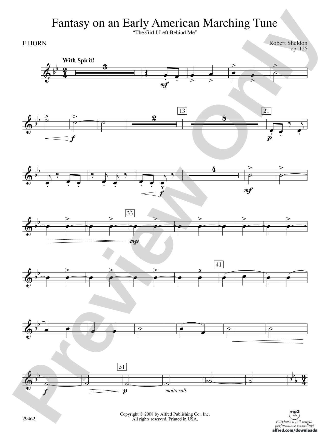 Fantasy on an Early American Marching Tune: 1st F Horn