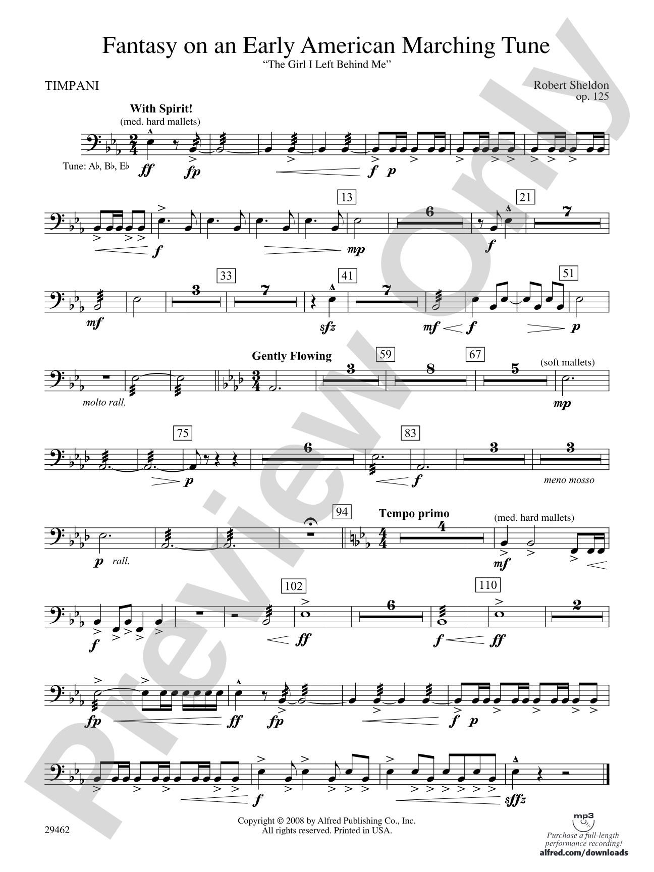 Fantasy on an Early American Marching Tune: Timpani