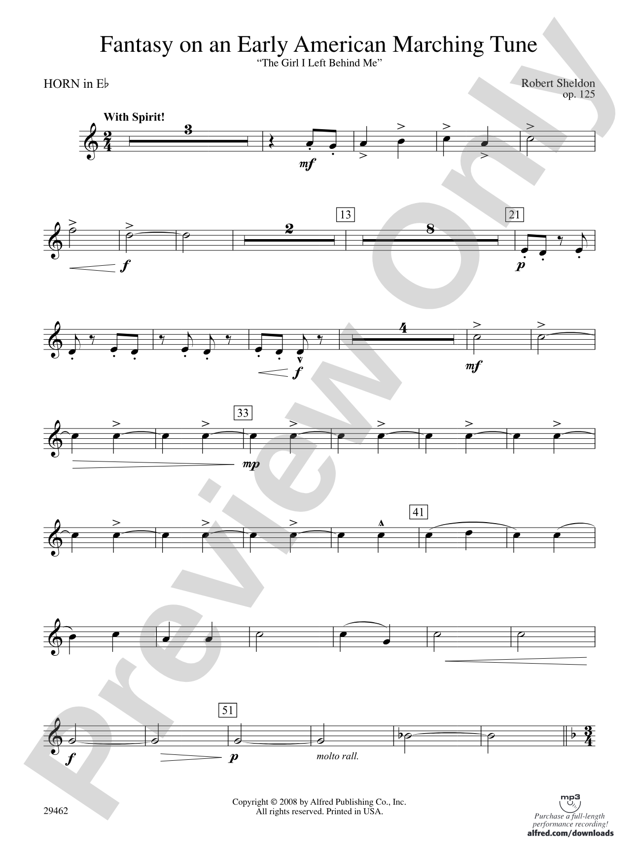 Fantasy on an Early American Marching Tune: (wp) 1st Horn in E-flat