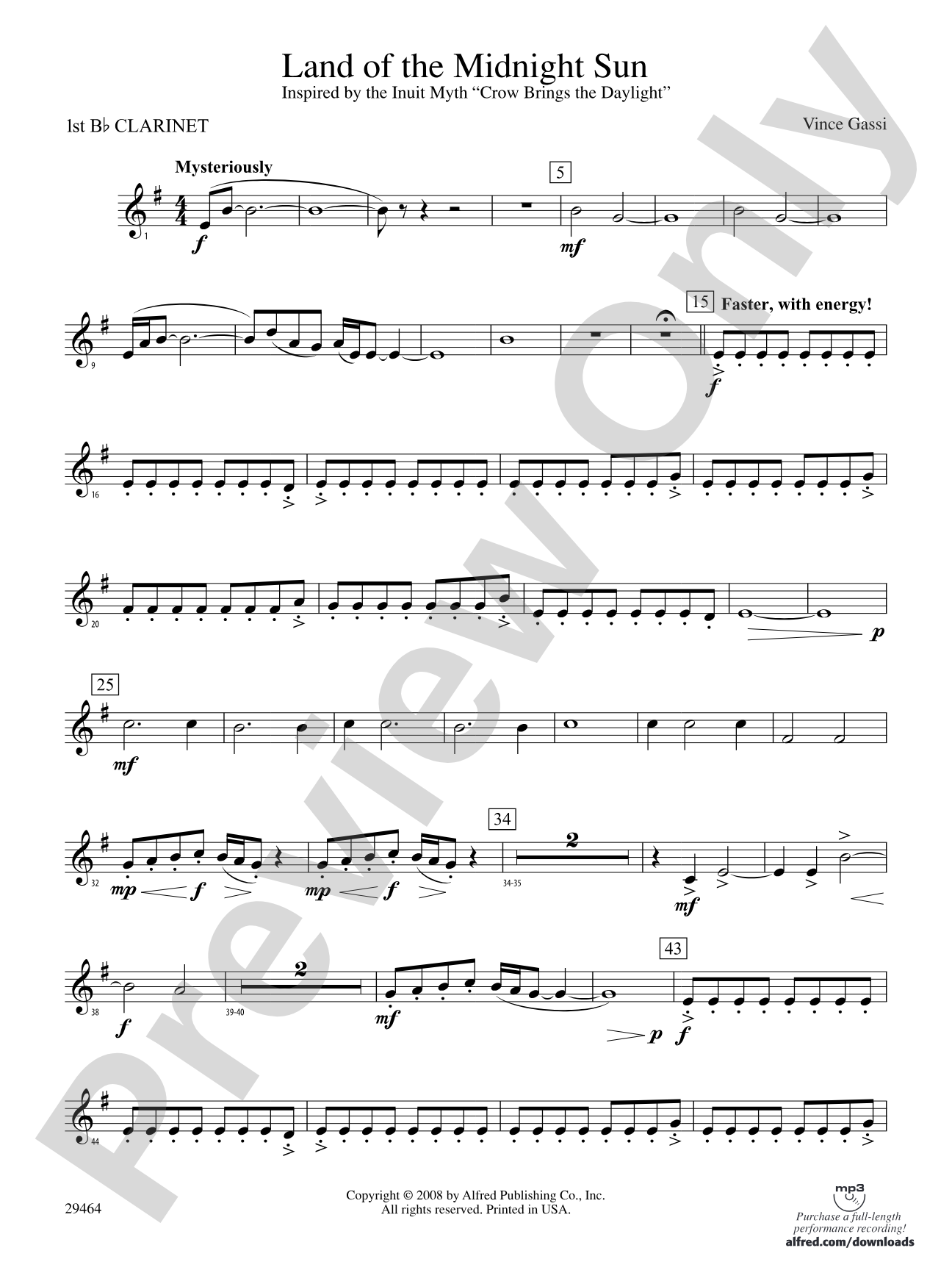 Land of the Midnight Sun: 1st B-flat Clarinet