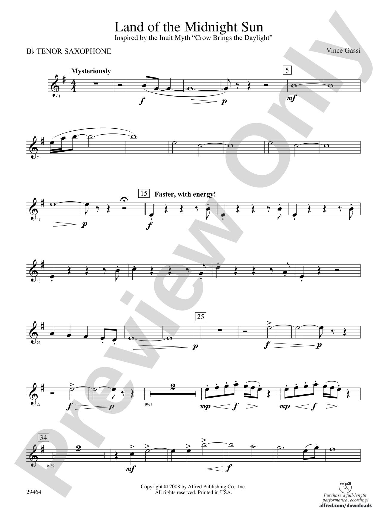 Land of the Midnight Sun: B-flat Tenor Saxophone