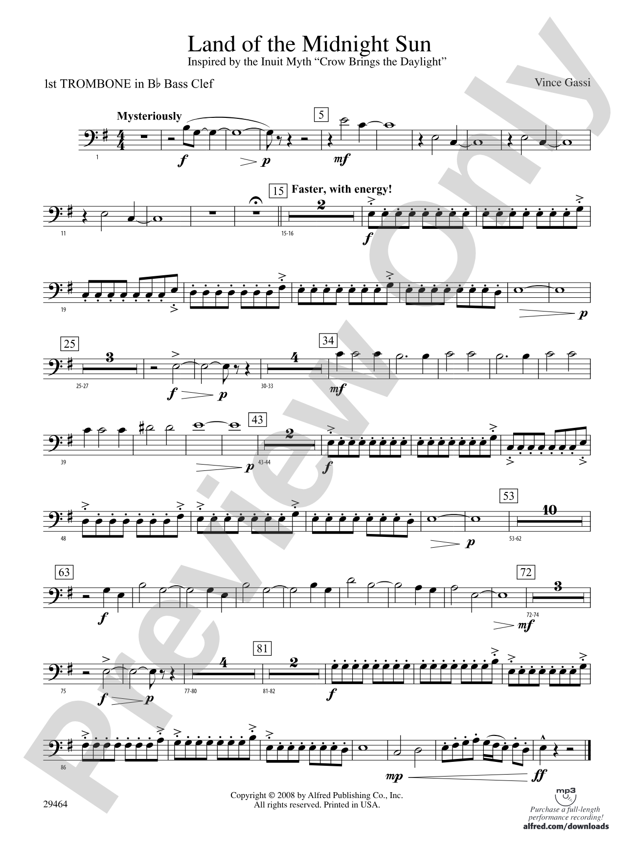 Land of the Midnight Sun: (wp) 1st B-flat Trombone B.C.
