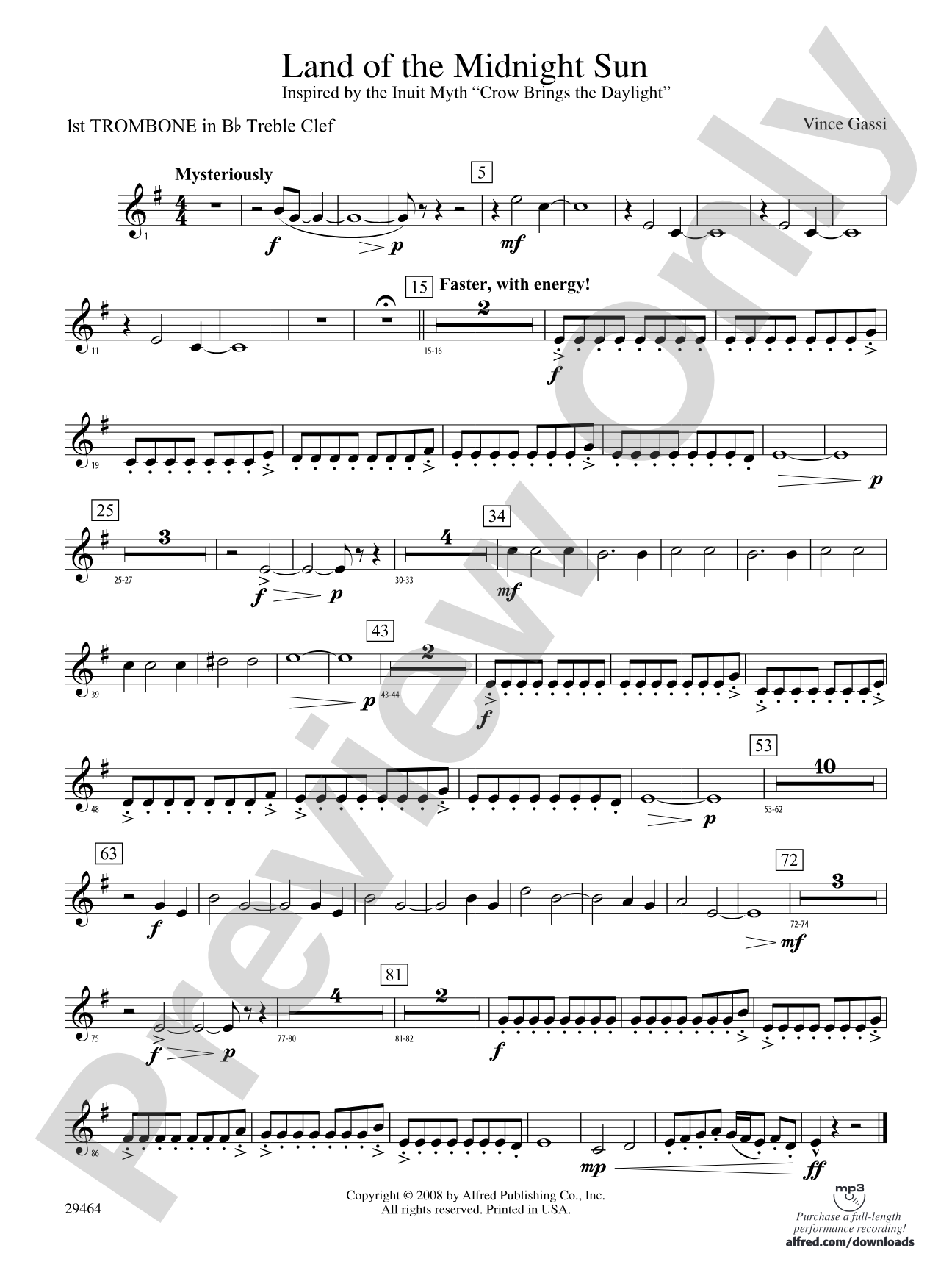 Land of the Midnight Sun: (wp) 1st B-flat Trombone T.C.