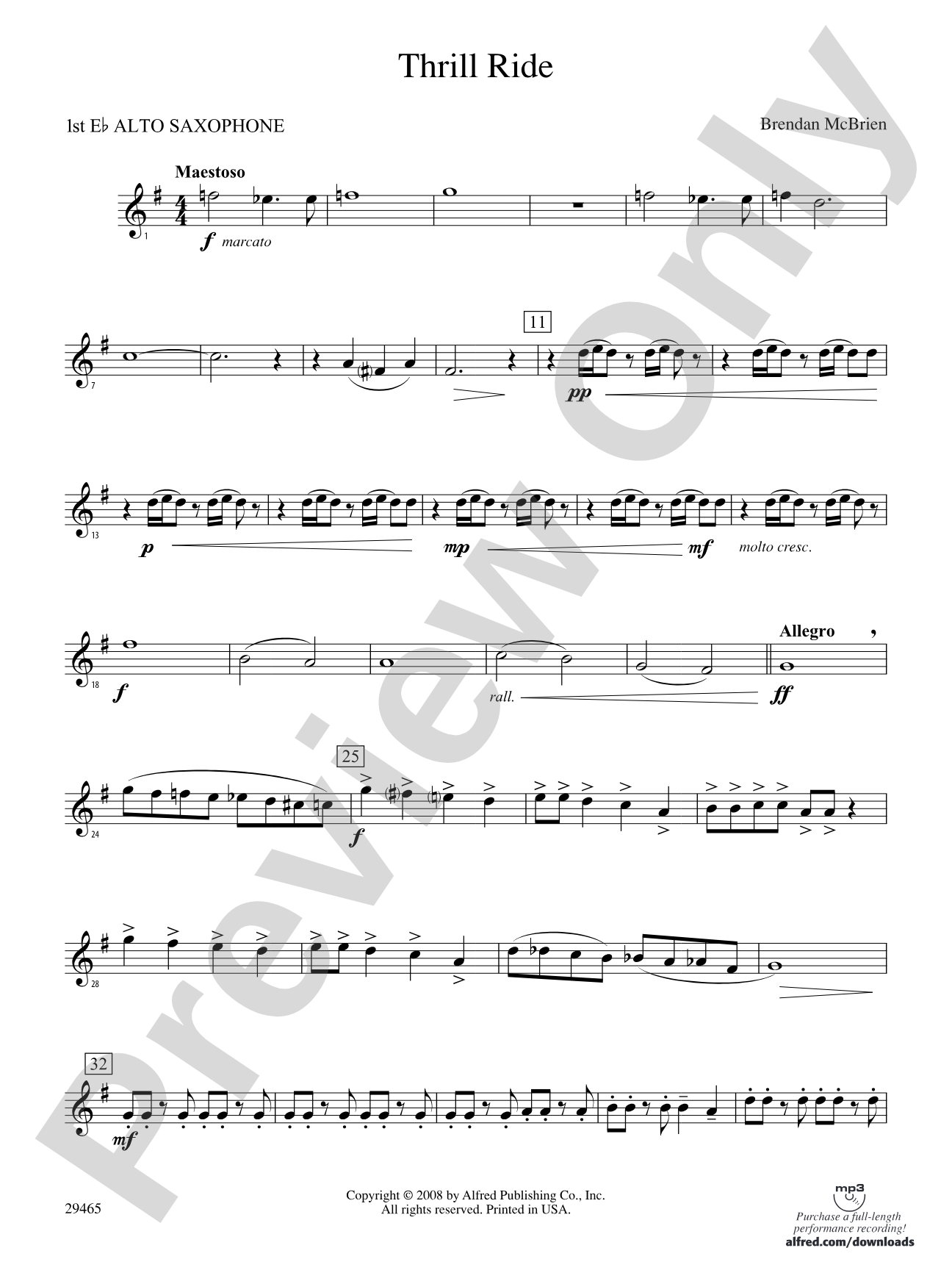 Thrill Ride: E-flat Alto Saxophone