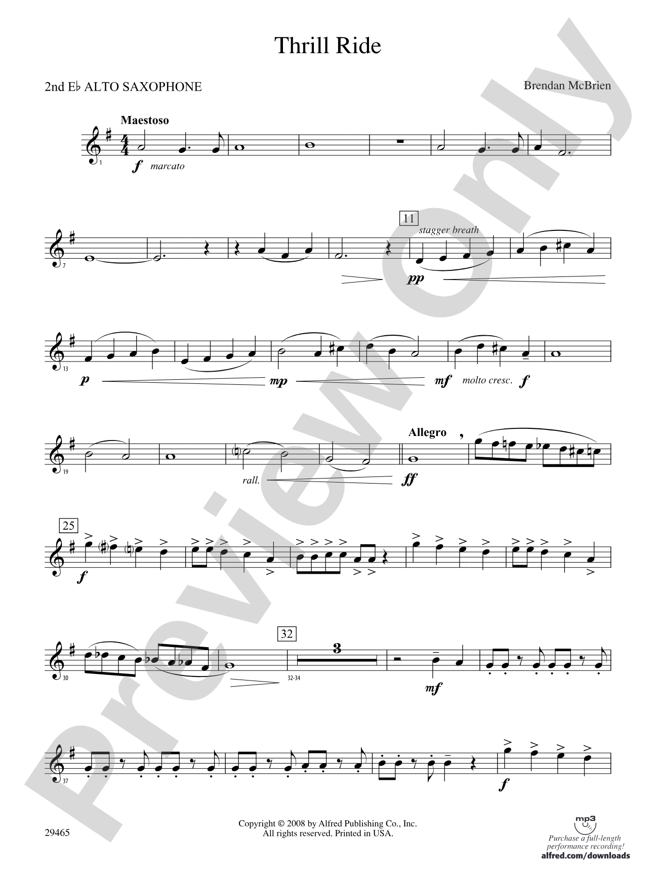 Thrill Ride: 2nd E-flat Alto Saxophone