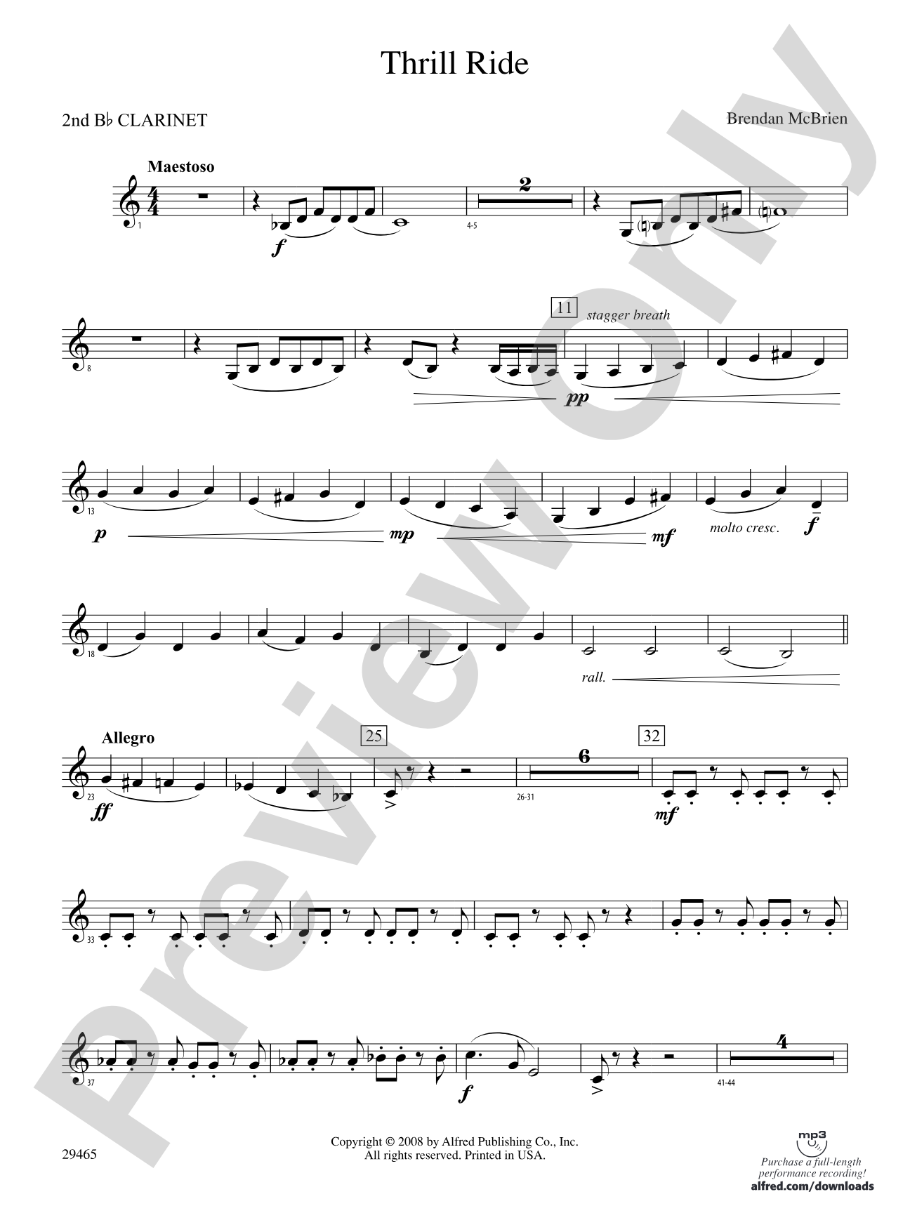 Thrill Ride: 2nd B-flat Clarinet
