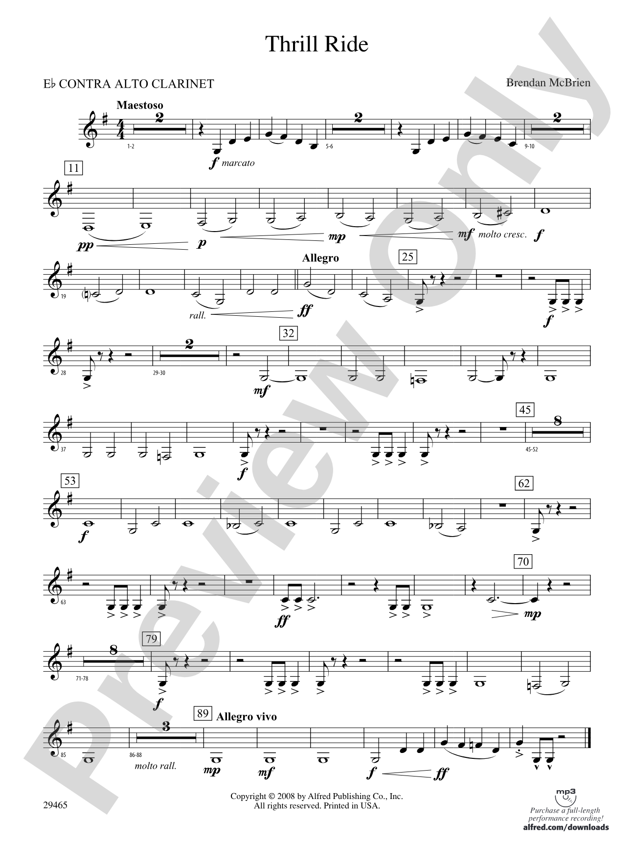 Thrill Ride: (wp) E-flat Contrabass Clarinet