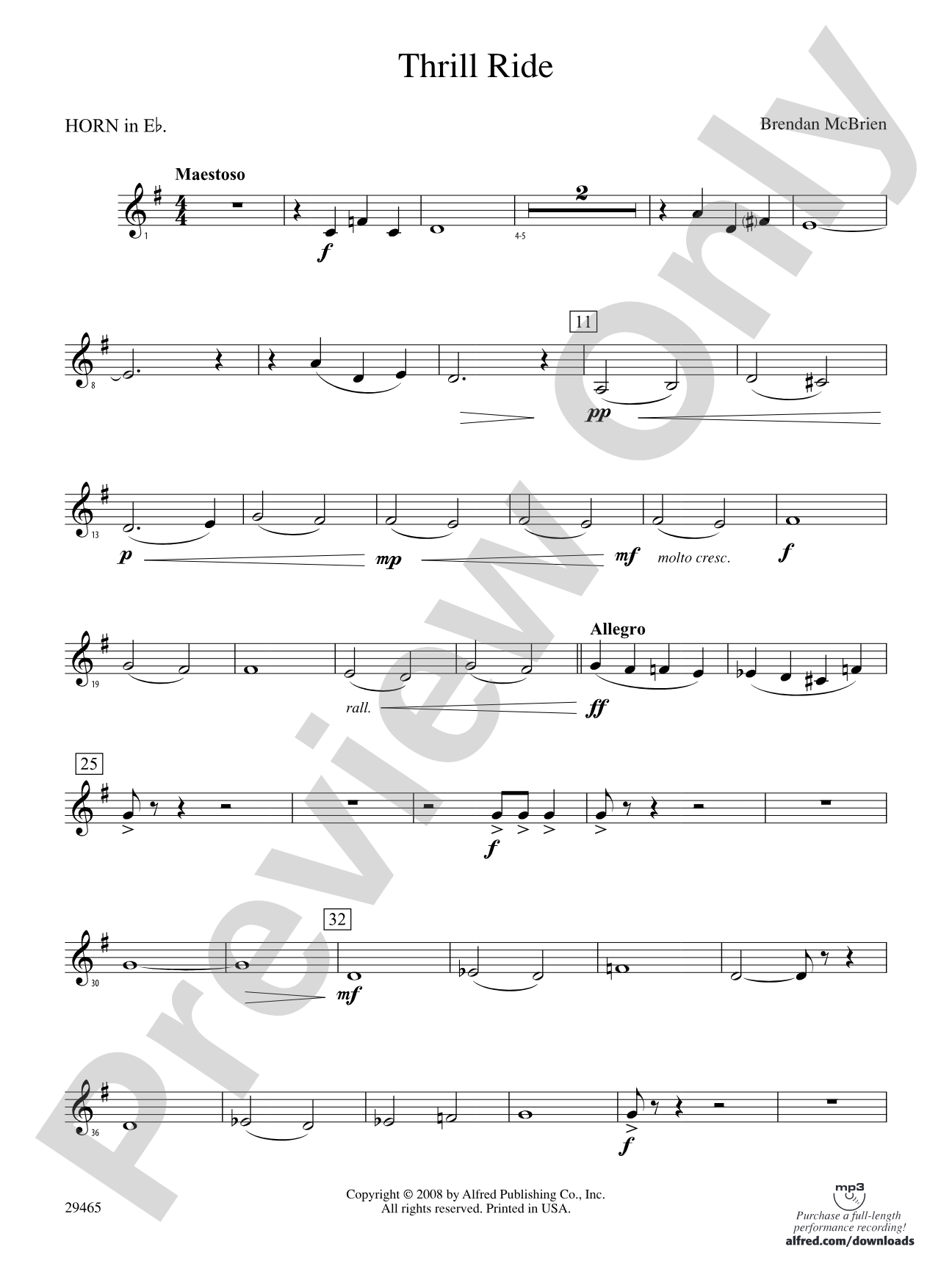 Thrill Ride: (wp) 1st Horn in E-flat