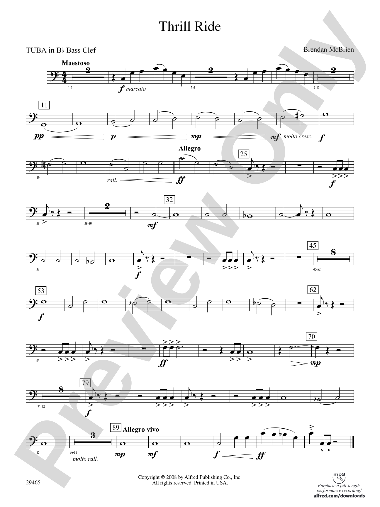 Thrill Ride: (wp) B-flat Tuba B.C.
