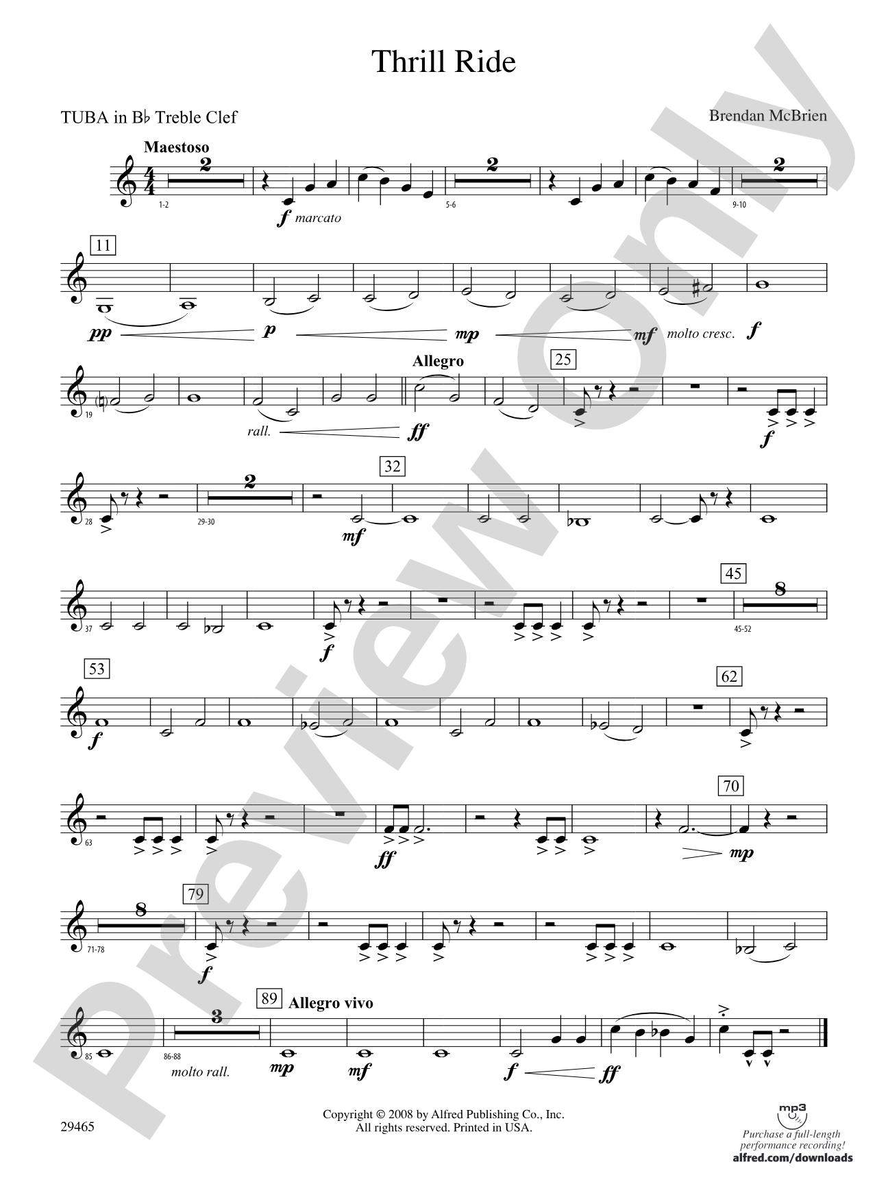 Thrill Ride: (wp) B-flat Tuba T.C.