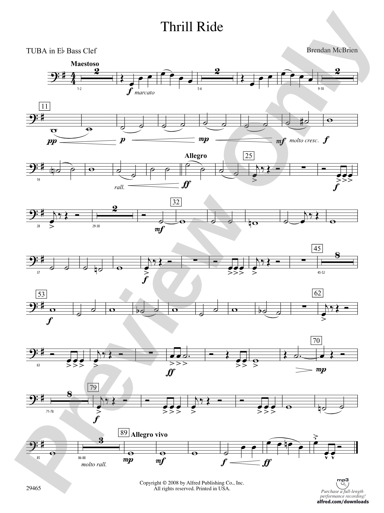 Thrill Ride: (wp) E-flat Tuba B.C.